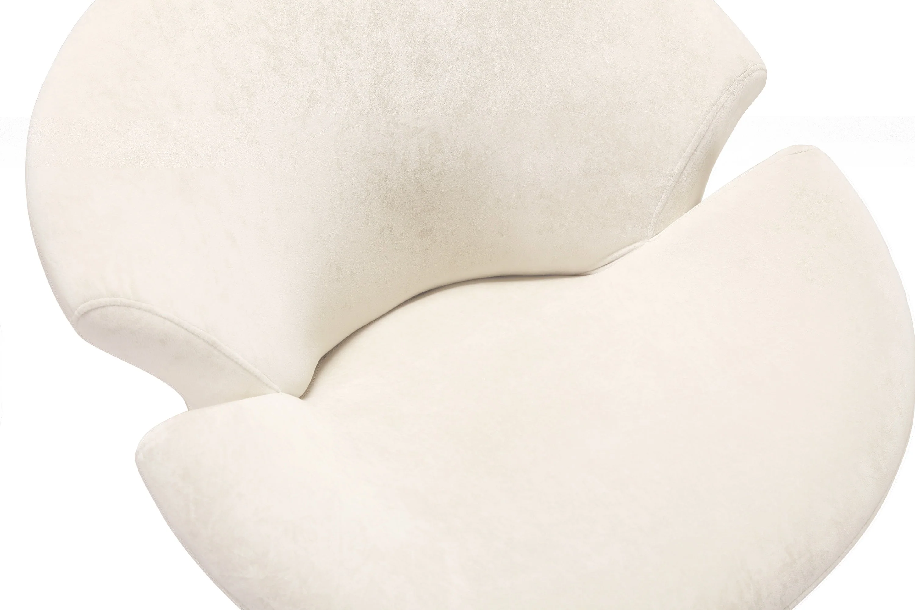 Tulip Swivel Accent Chair in White and Polished Chrome - Image 6