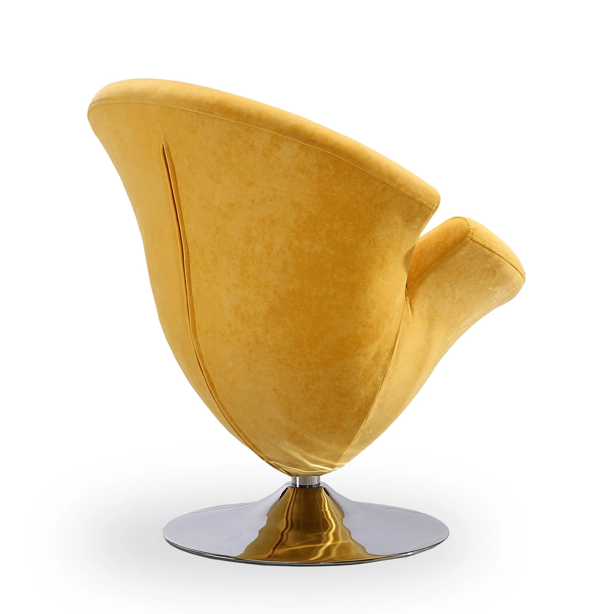 Tulip Swivel Accent Chair in Yellow and Polished Chrome - Image 5