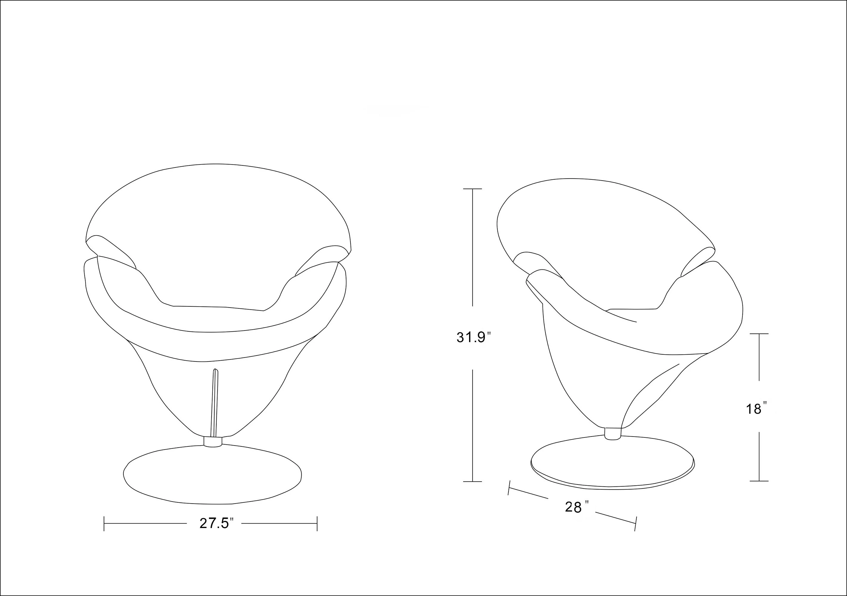 Tulip Swivel Accent Chair (set of 4) in Multi Color - Image 2