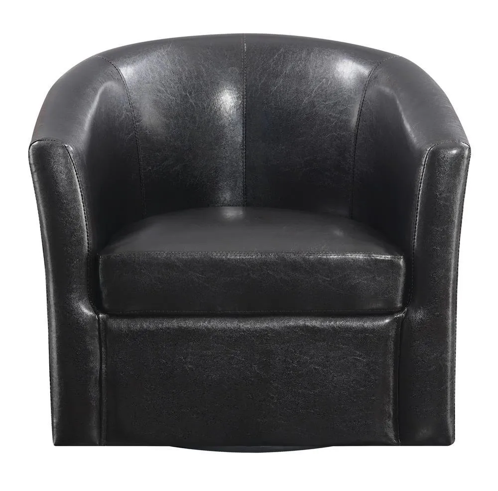 Turner Dark Brown Upholstery Sloped Arm Accent Swivel Chair - Image 3