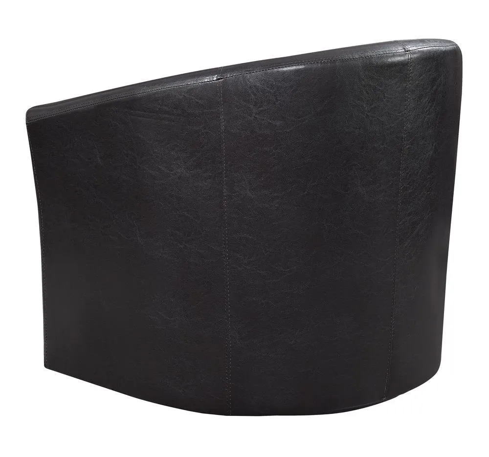 Turner Dark Brown Upholstery Sloped Arm Accent Swivel Chair - Image 7