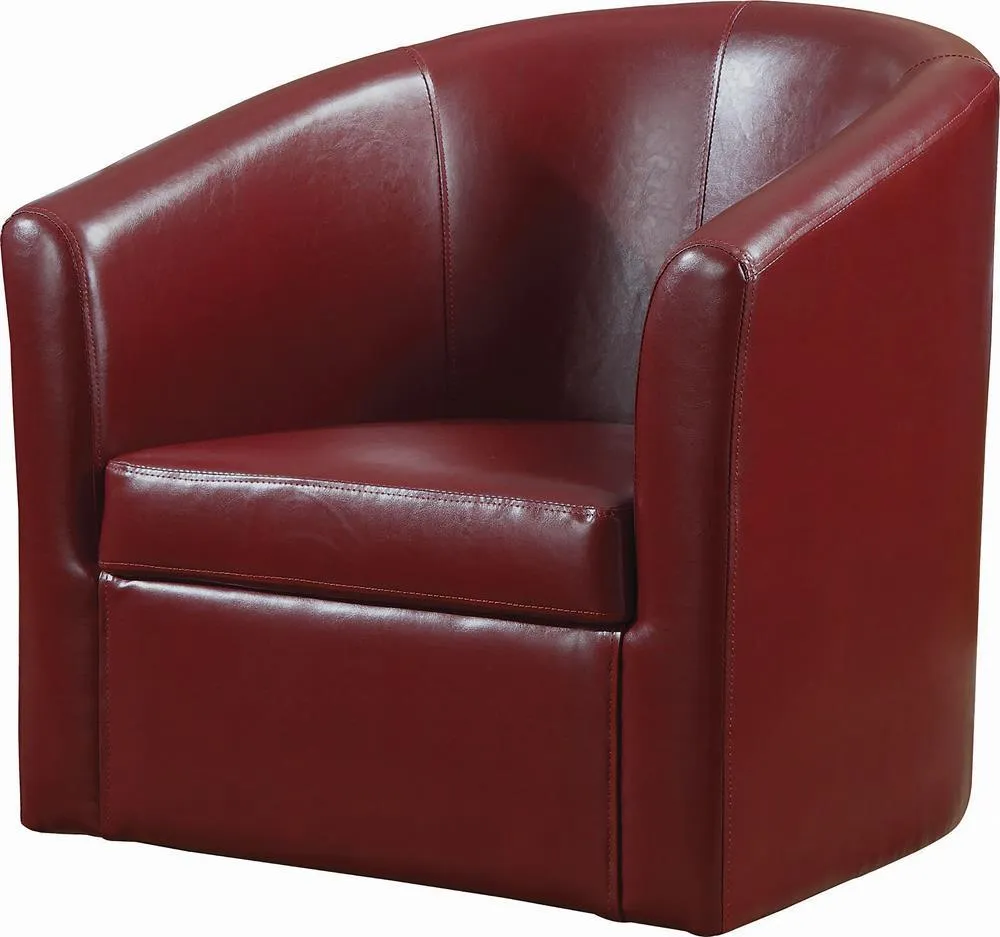 Turner Red Upholstery Sloped Arm Accent Swivel Chair - Image 2
