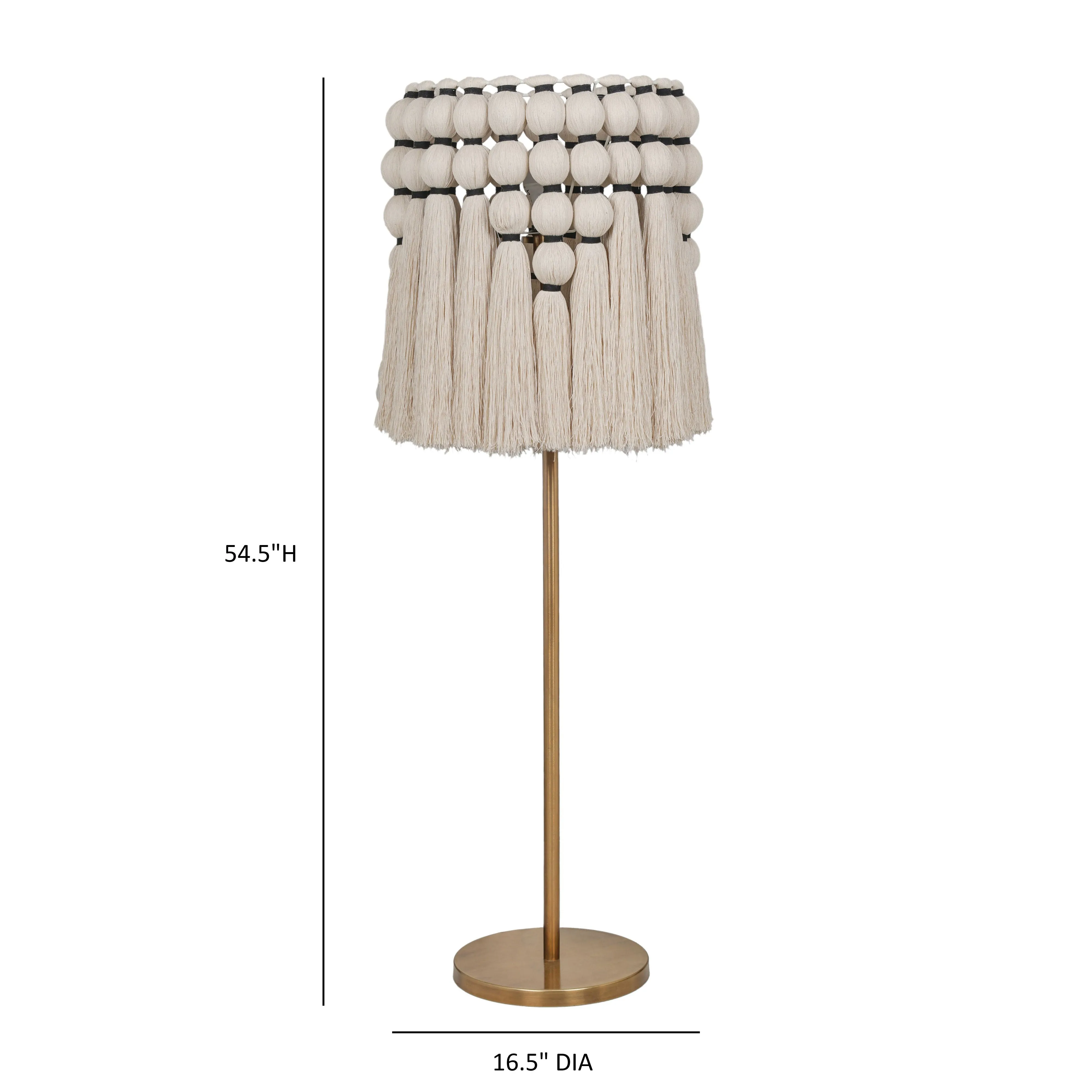 Tutu Cream Cotton Tasseled Floor Lamp - Image 6