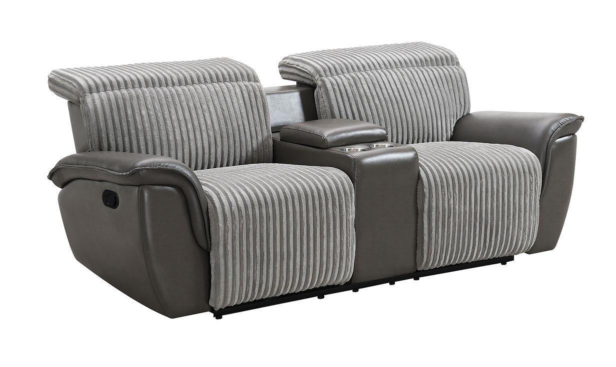 Twist Grey 3-Piece Reclining Living Room Set - Image 6