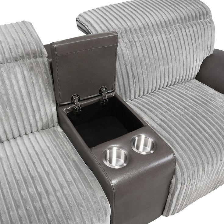 Twist Grey 3-Piece Reclining Living Room Set - Image 7