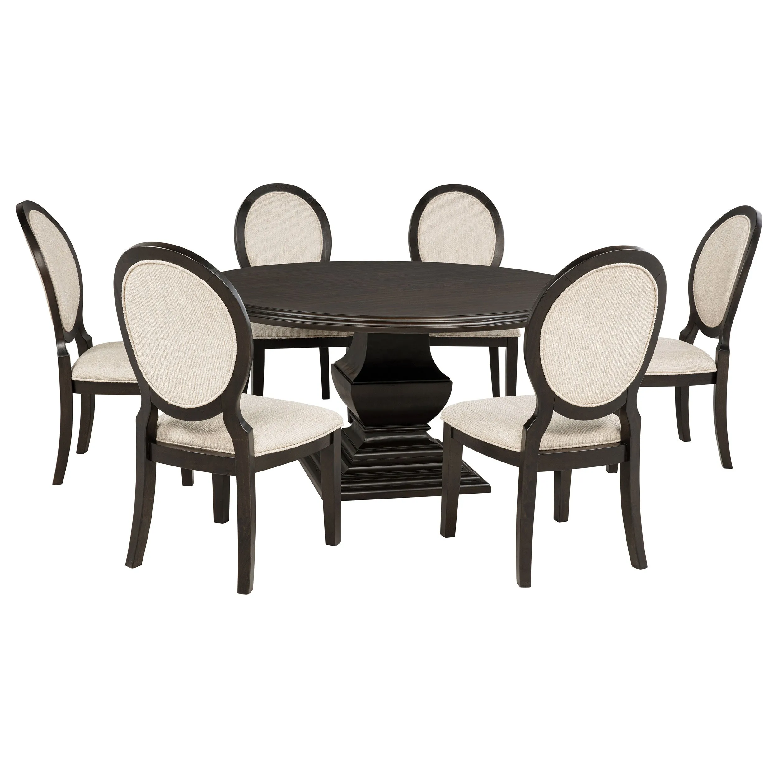 Twyla Dark Cocoa 7-piece Round Wood Dining Room Table Set - Image 2