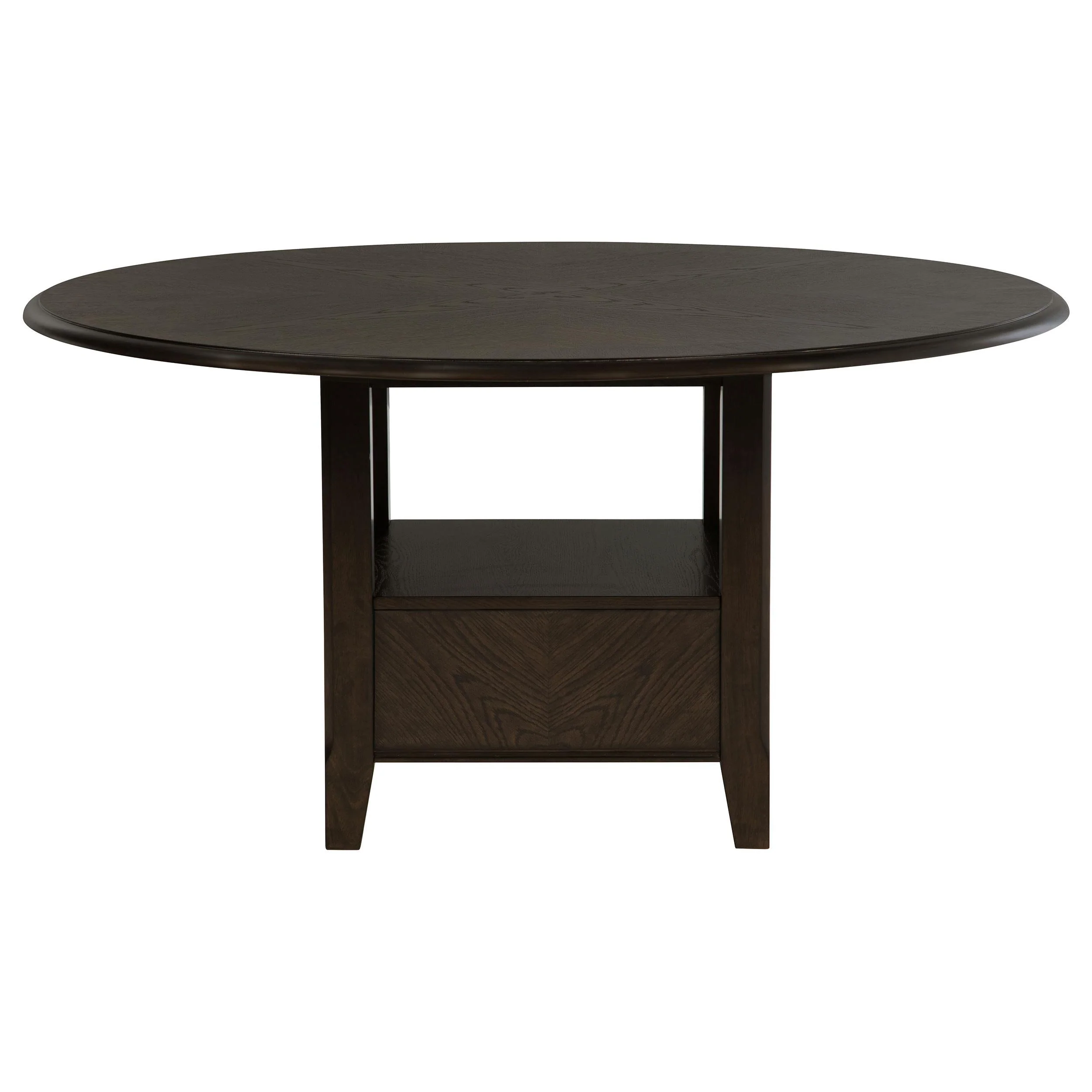 Twyla Dark Cocoa Round Dining Table with Drawer - Image 4