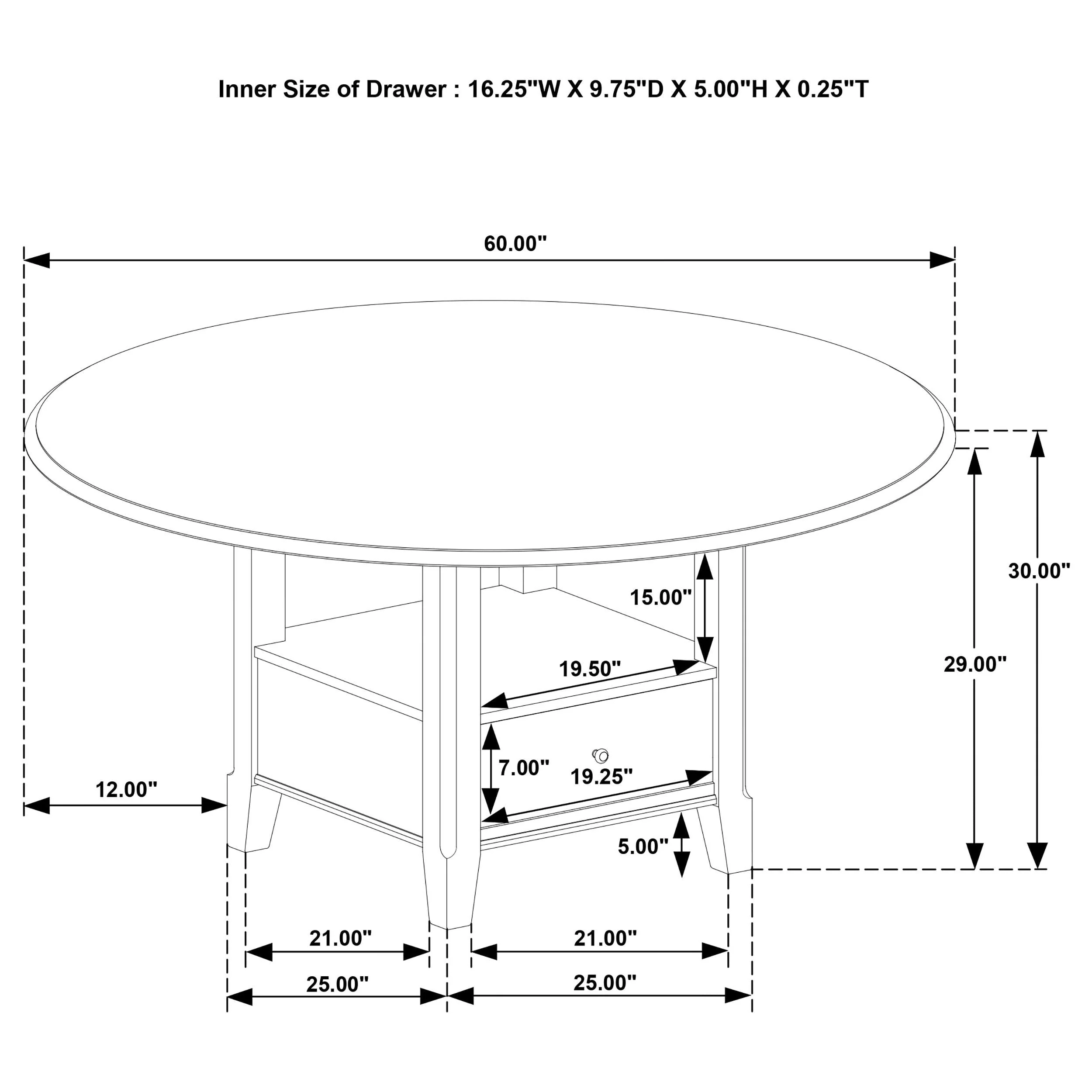 Twyla Dark Cocoa Round Dining Table with Drawer - Image 9
