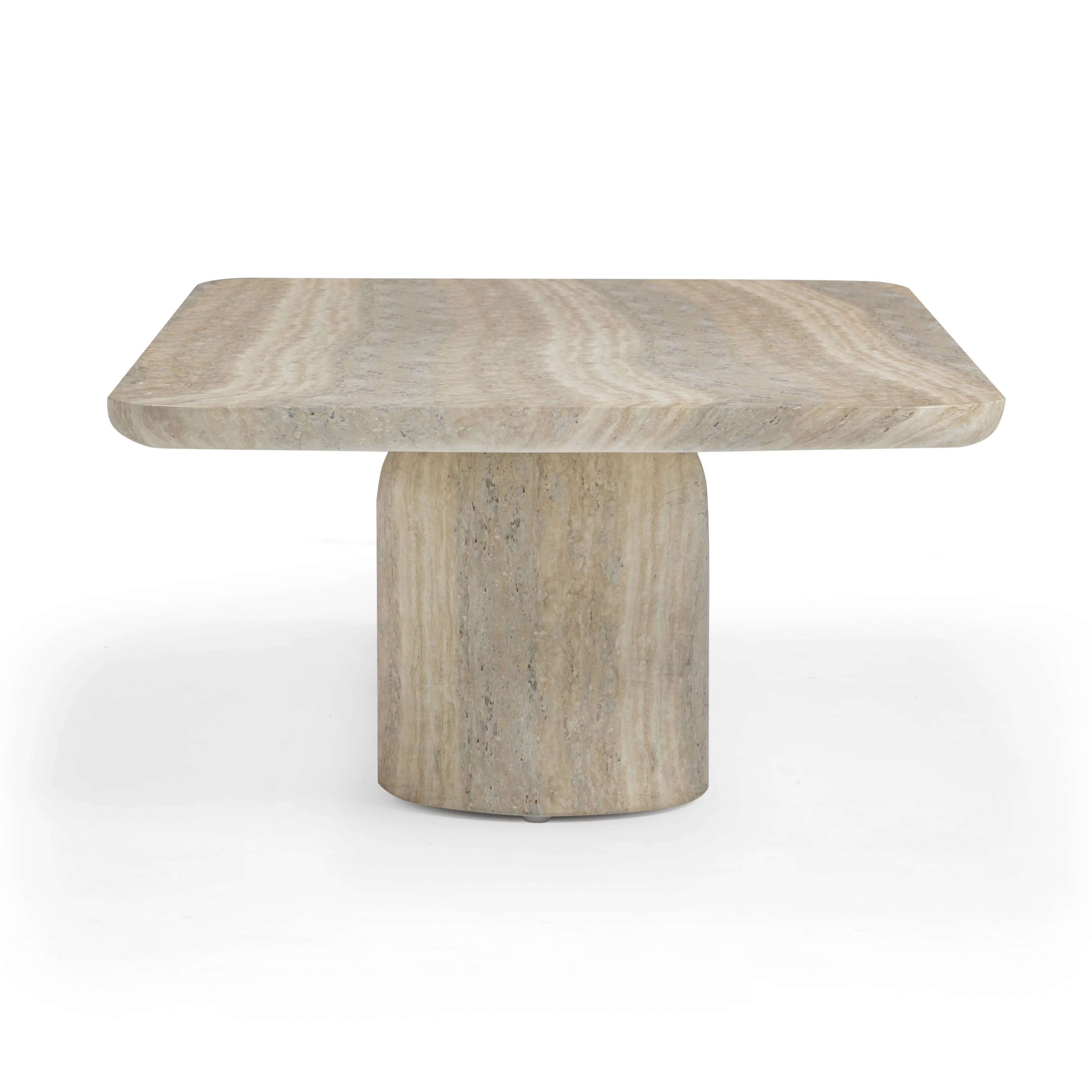 Tyche 55" Faux Travertine Indoor/Outdoor Concrete Rectangular Coffee Table - Image 3