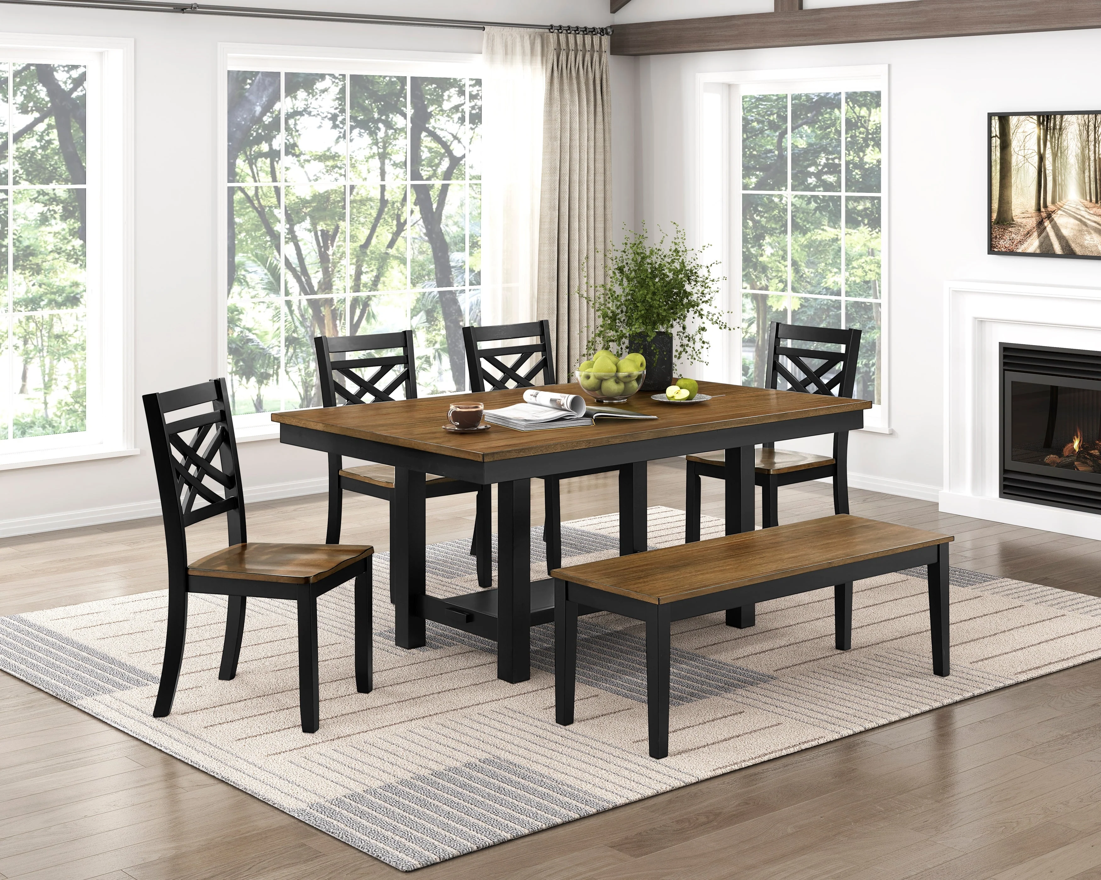 Tyler Brown/Black Dining Table - Image 5