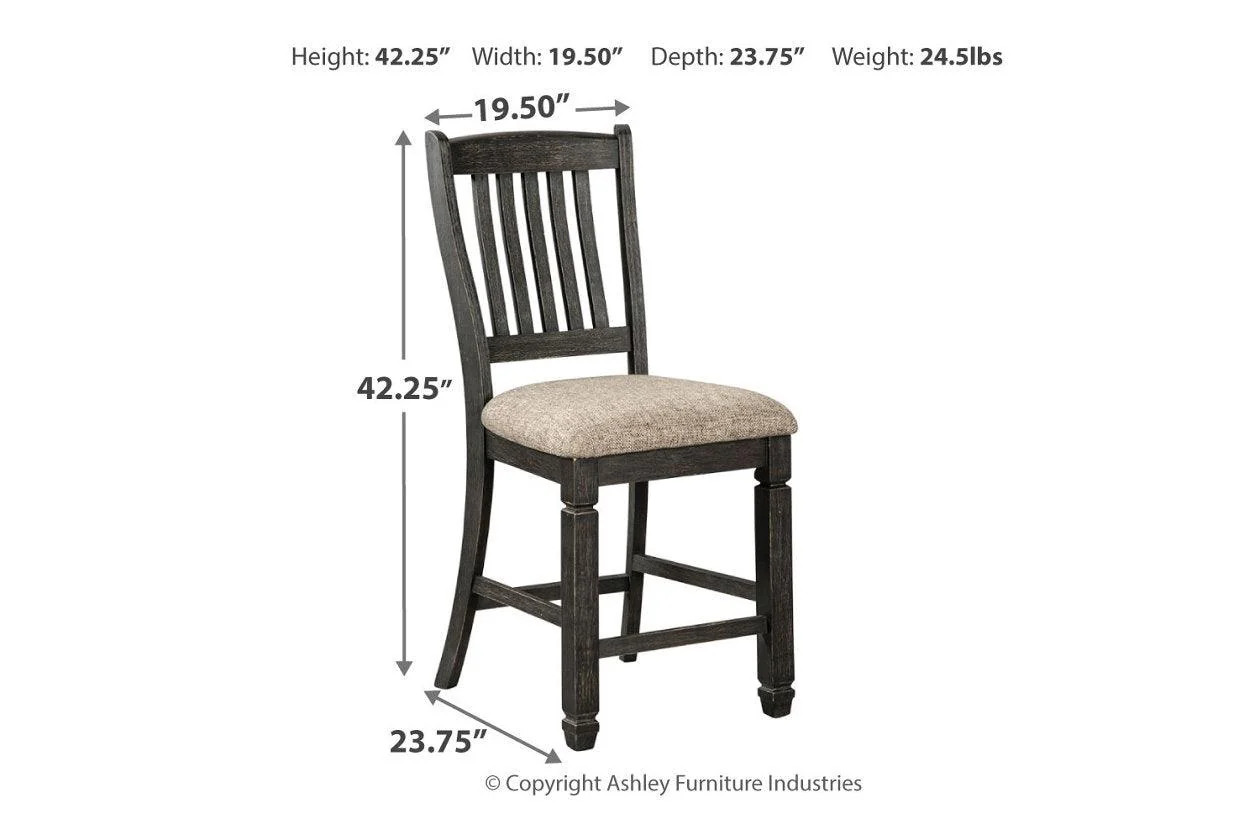Tyler Creek Black/Grayish Brown Counter Height Barstool, Set of 2 - Image 8