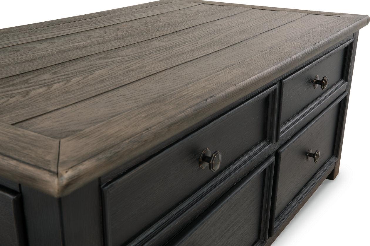 Tyler Creek Grayish Brown/Black Coffee Table and 2 Chairside End Tables - Image 10