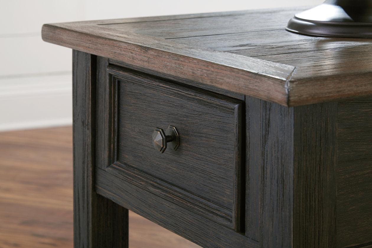 Tyler Creek Grayish Brown/Black Coffee Table and 2 Chairside End Tables - Image 11