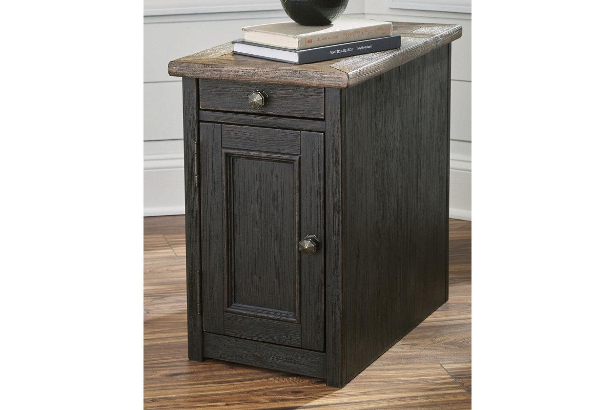 Tyler Creek Grayish Brown/Black Coffee Table and 2 Chairside End Tables - Image 5