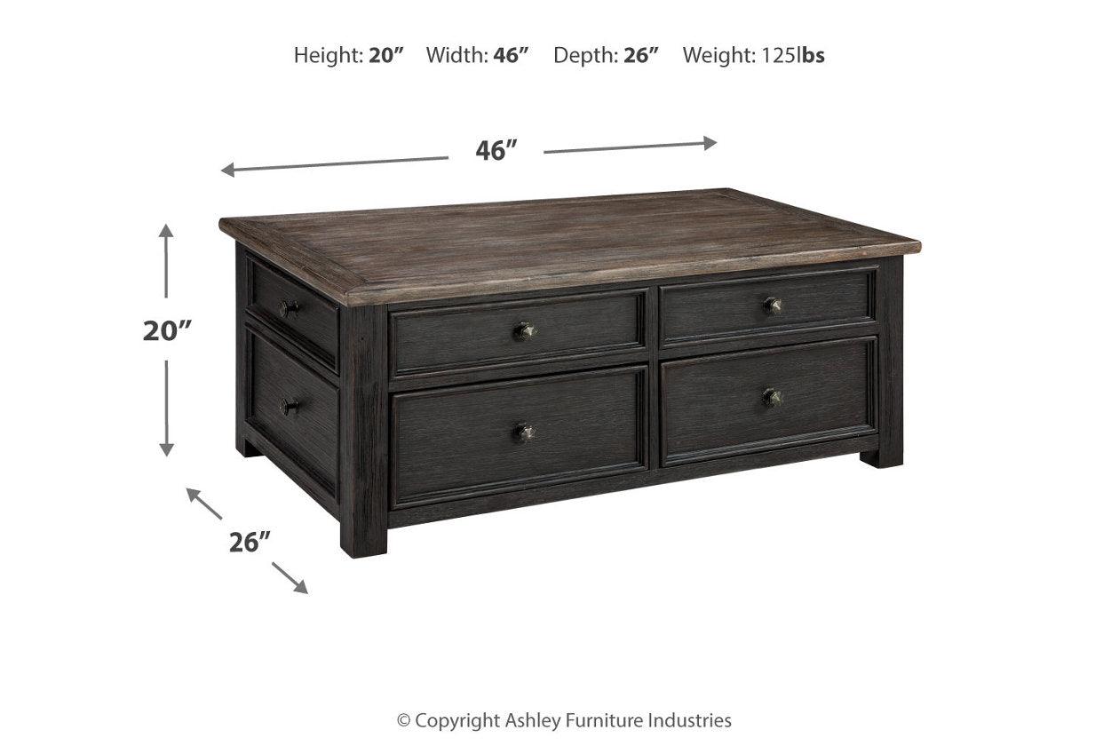 Tyler Creek Grayish Brown/Black Coffee Table and 2 End Tables - Image 6
