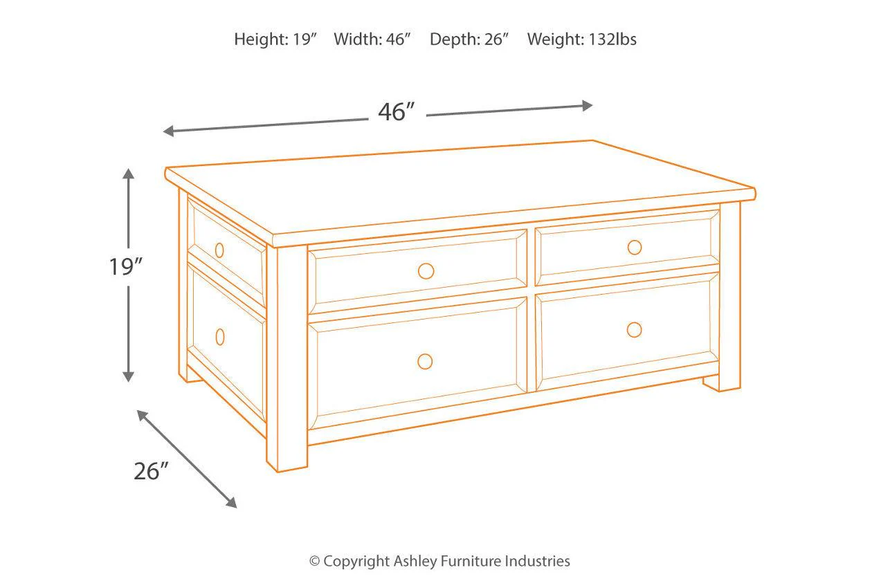 Tyler Creek Grayish Brown/Black Coffee Table with Lift Top - Image 11