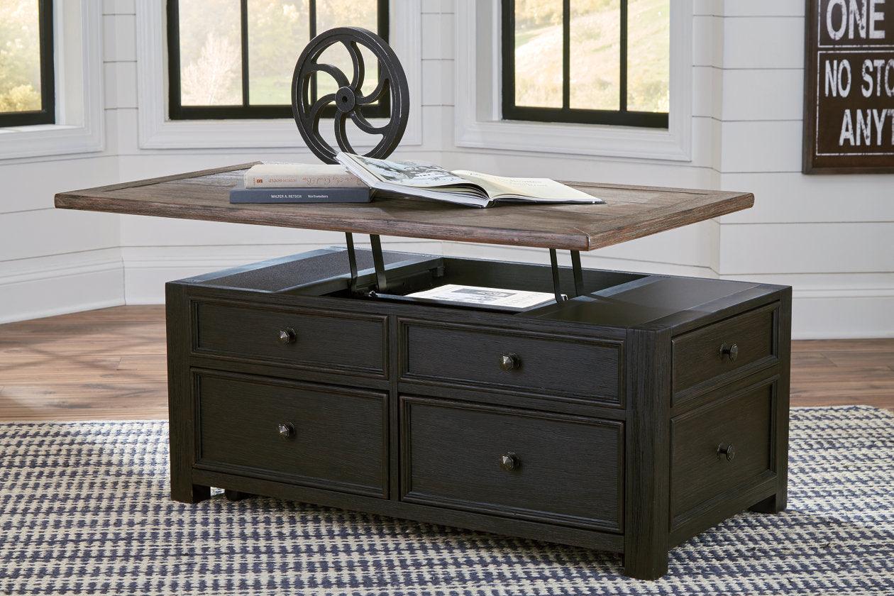 Tyler Creek Grayish Brown/Black Coffee Table with Lift Top - Image 12