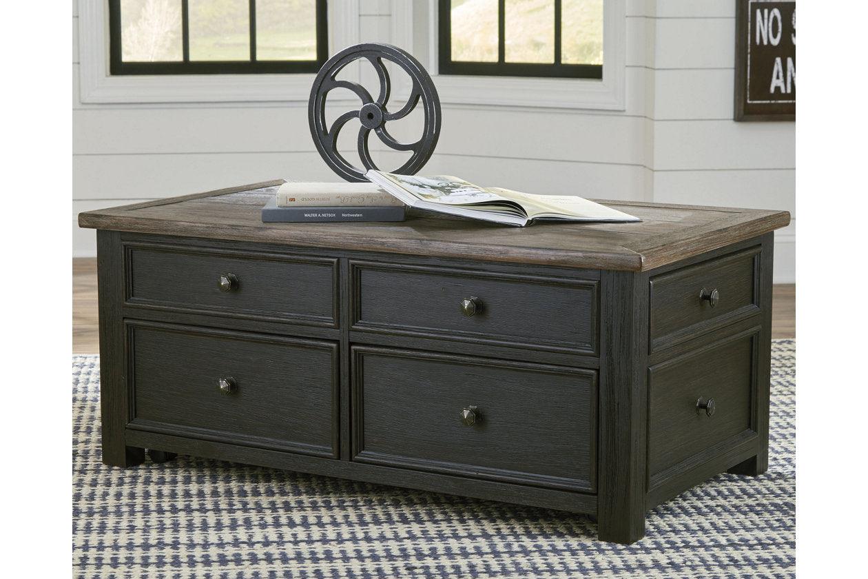 Tyler Creek Grayish Brown/Black Coffee Table with Lift Top - Image 14