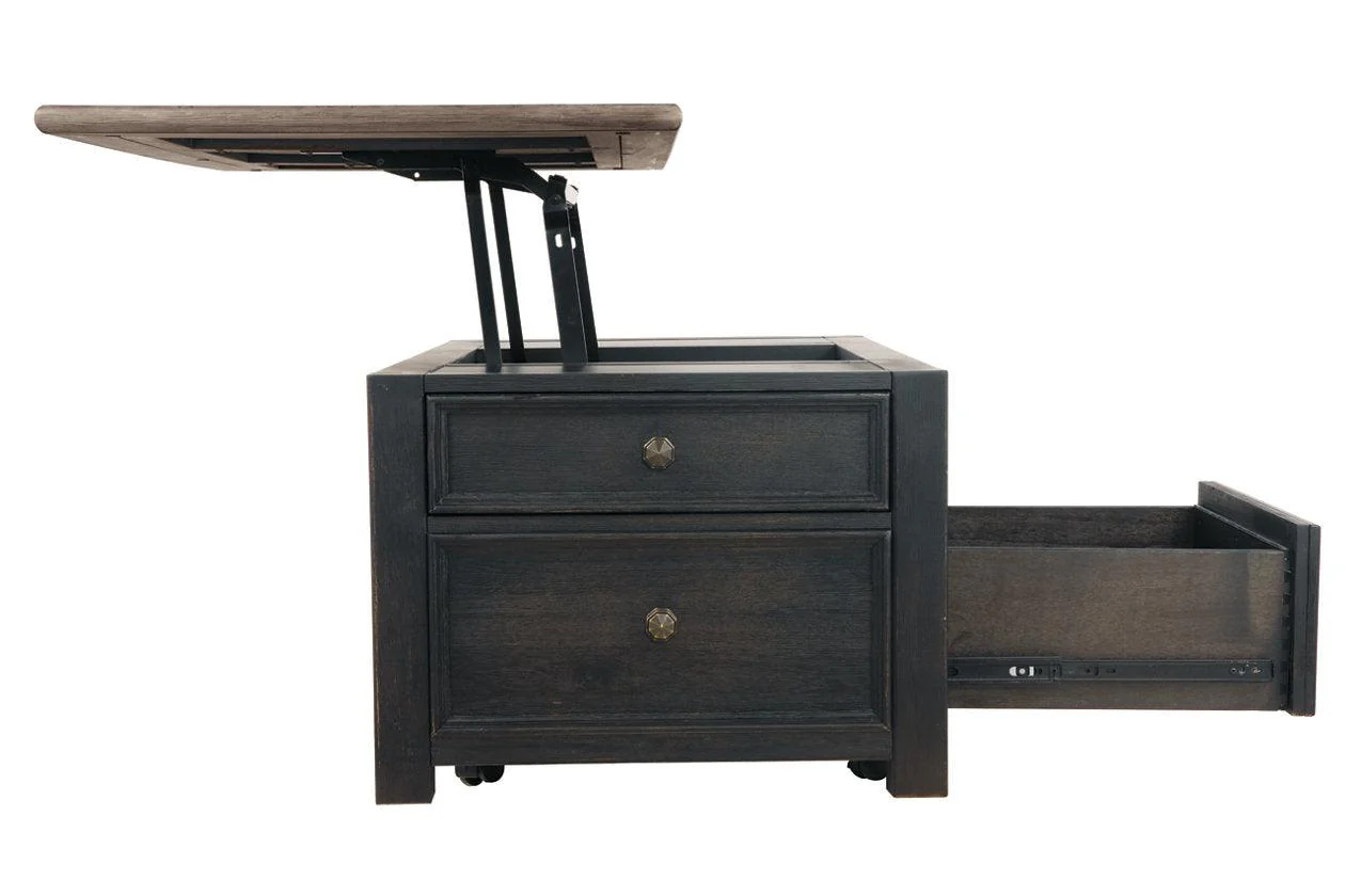 Tyler Creek Grayish Brown/Black Coffee Table with Lift Top - Image 8