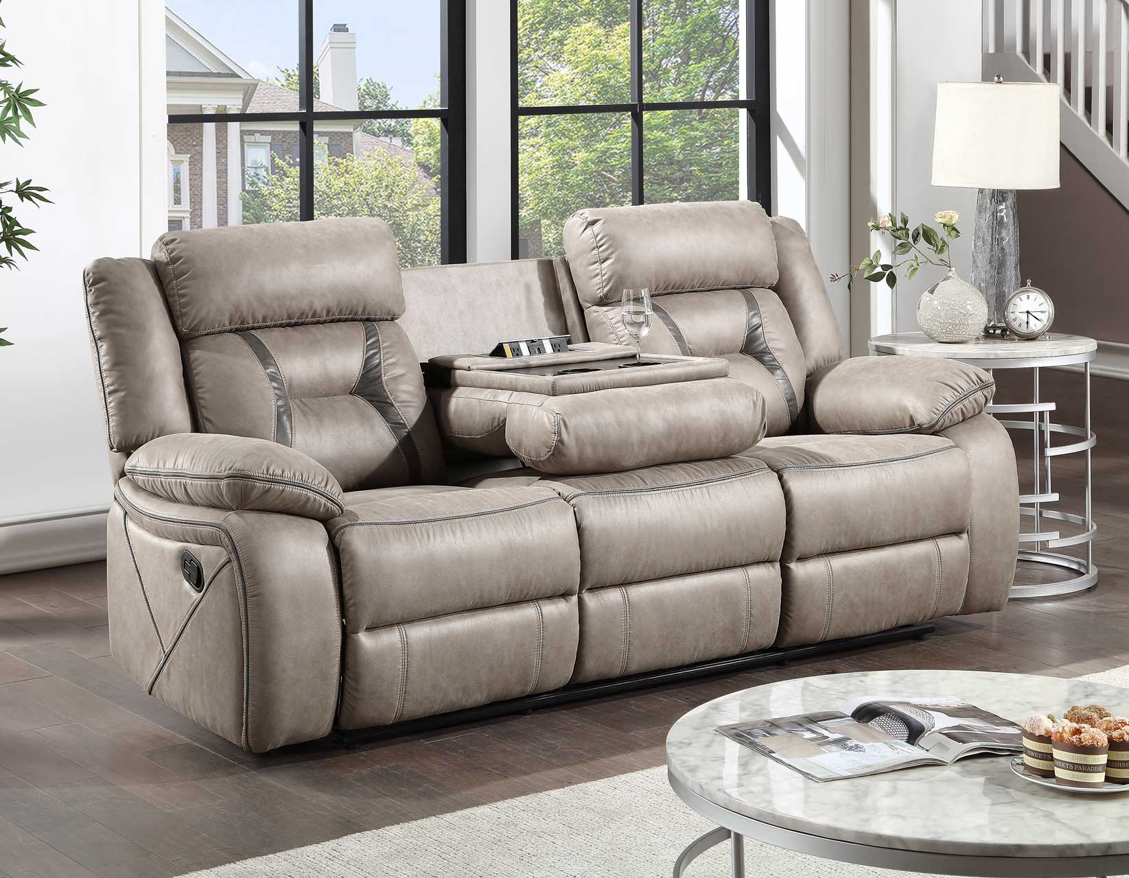 Tyson Gray/Dark Gray 3-Piece Manual Reclining Set - Image 3
