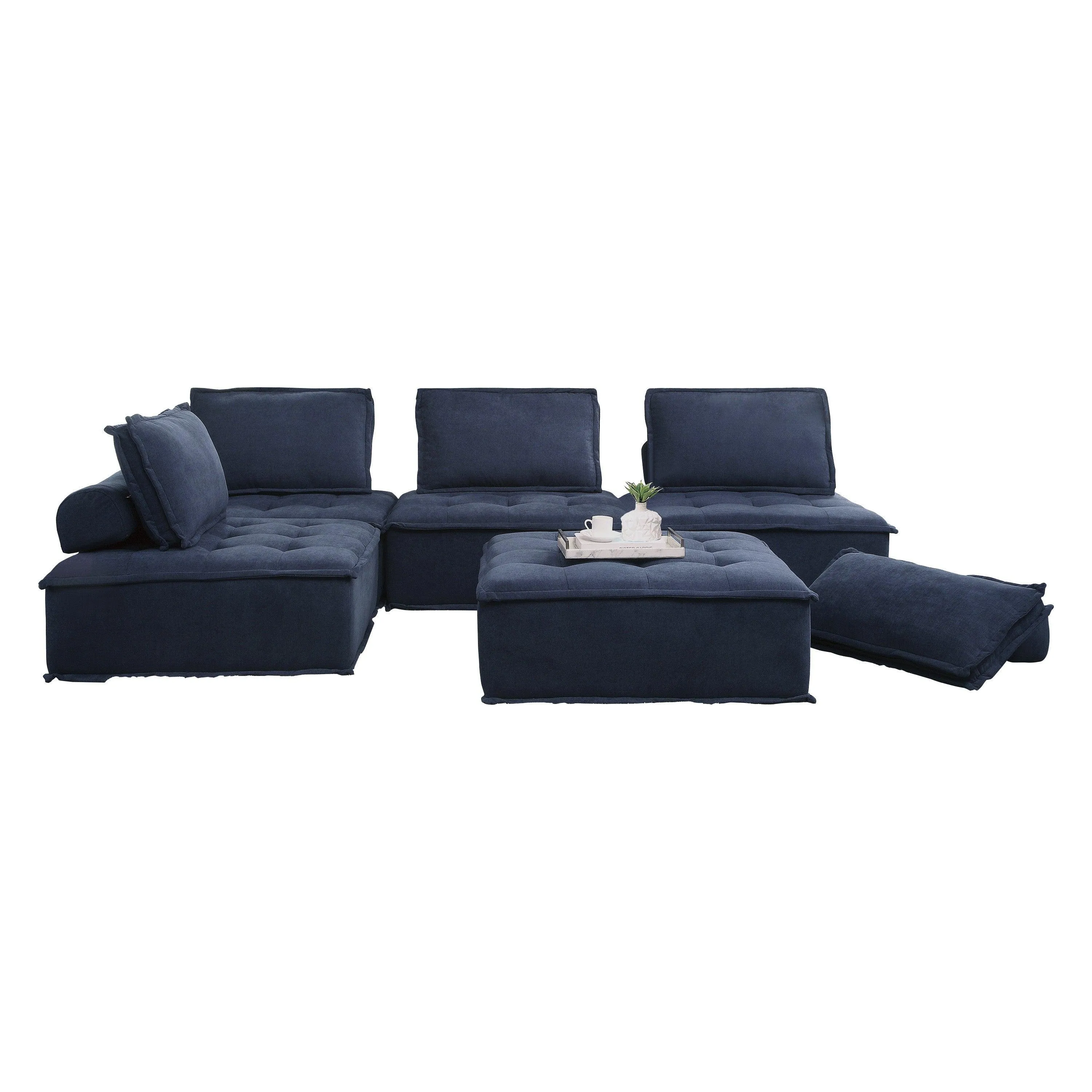Ulrich Blue Modular 5-Piece Modular Sectional - Image 2