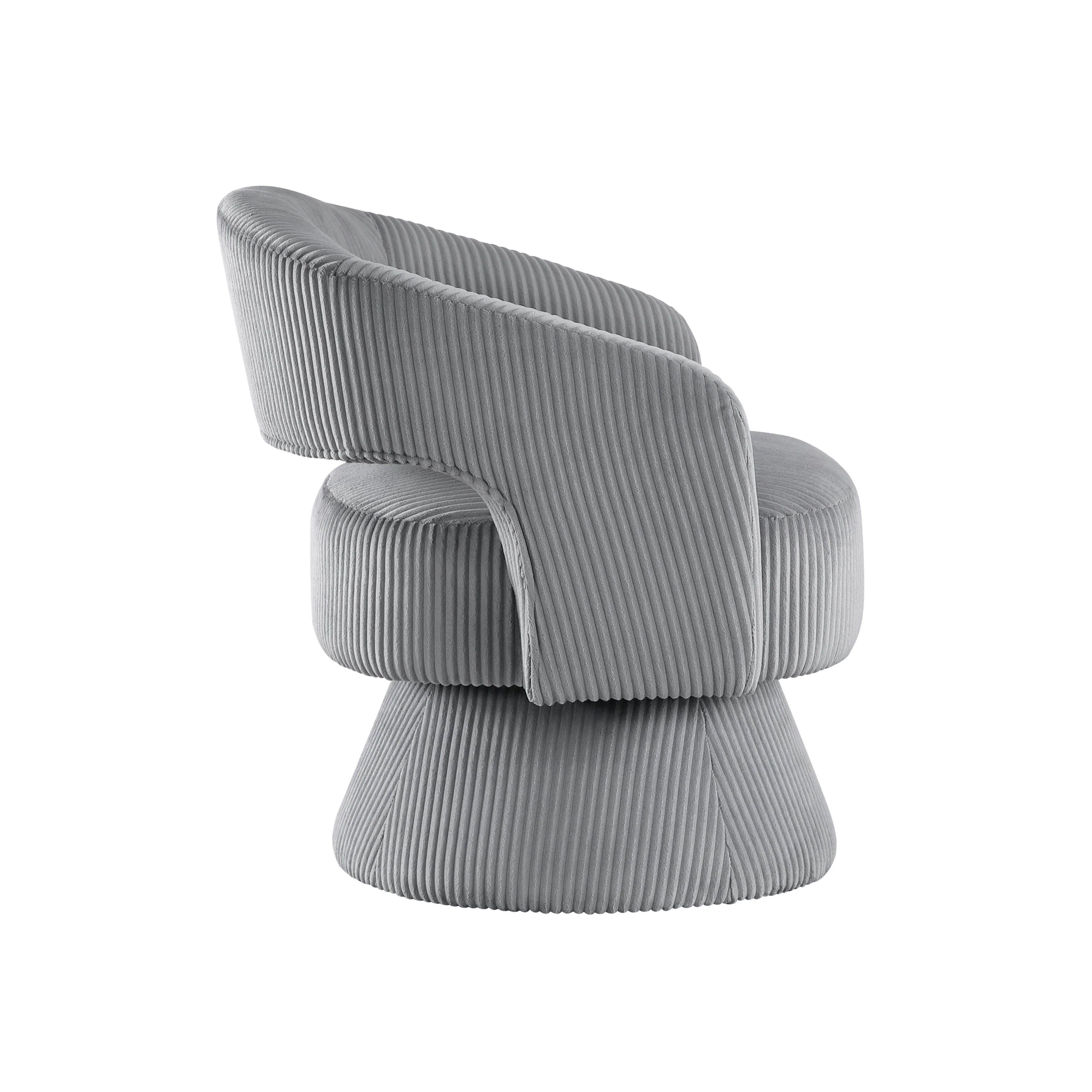 Upton Dark Gray Swivel Accent Chair - Image 3