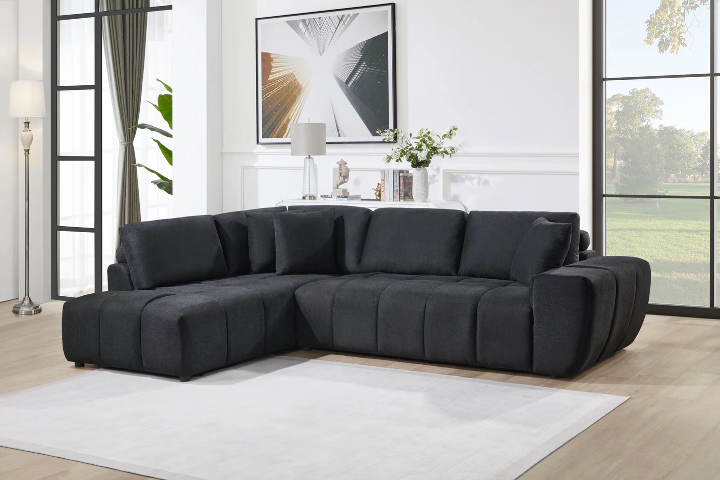 Uptown Black 2-Piece Sectional