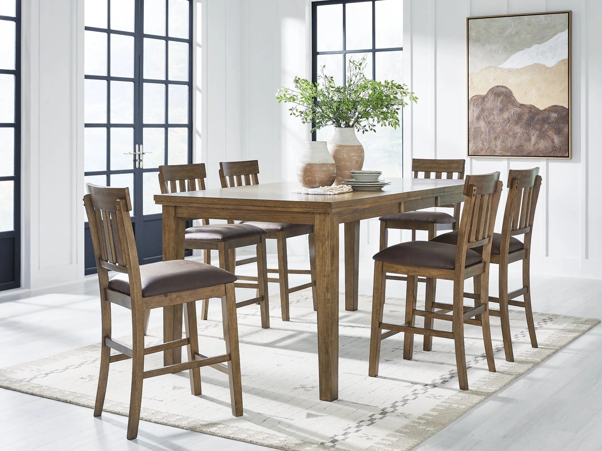 Urbinforte Counter Height Dining Table and 6 Barstools - Image 2