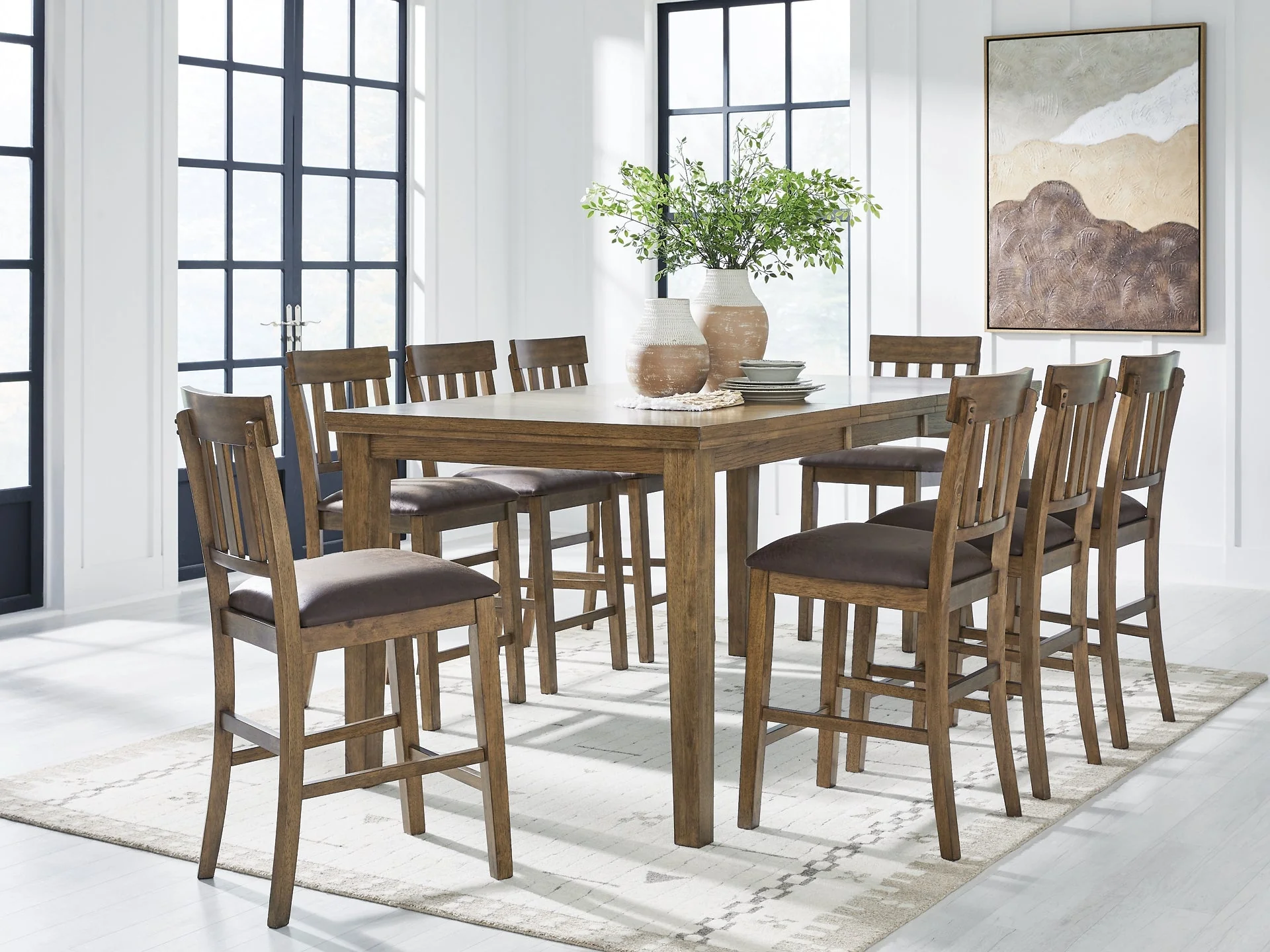 Urbinforte Counter Height Dining Table and 8 Barstools - Image 2