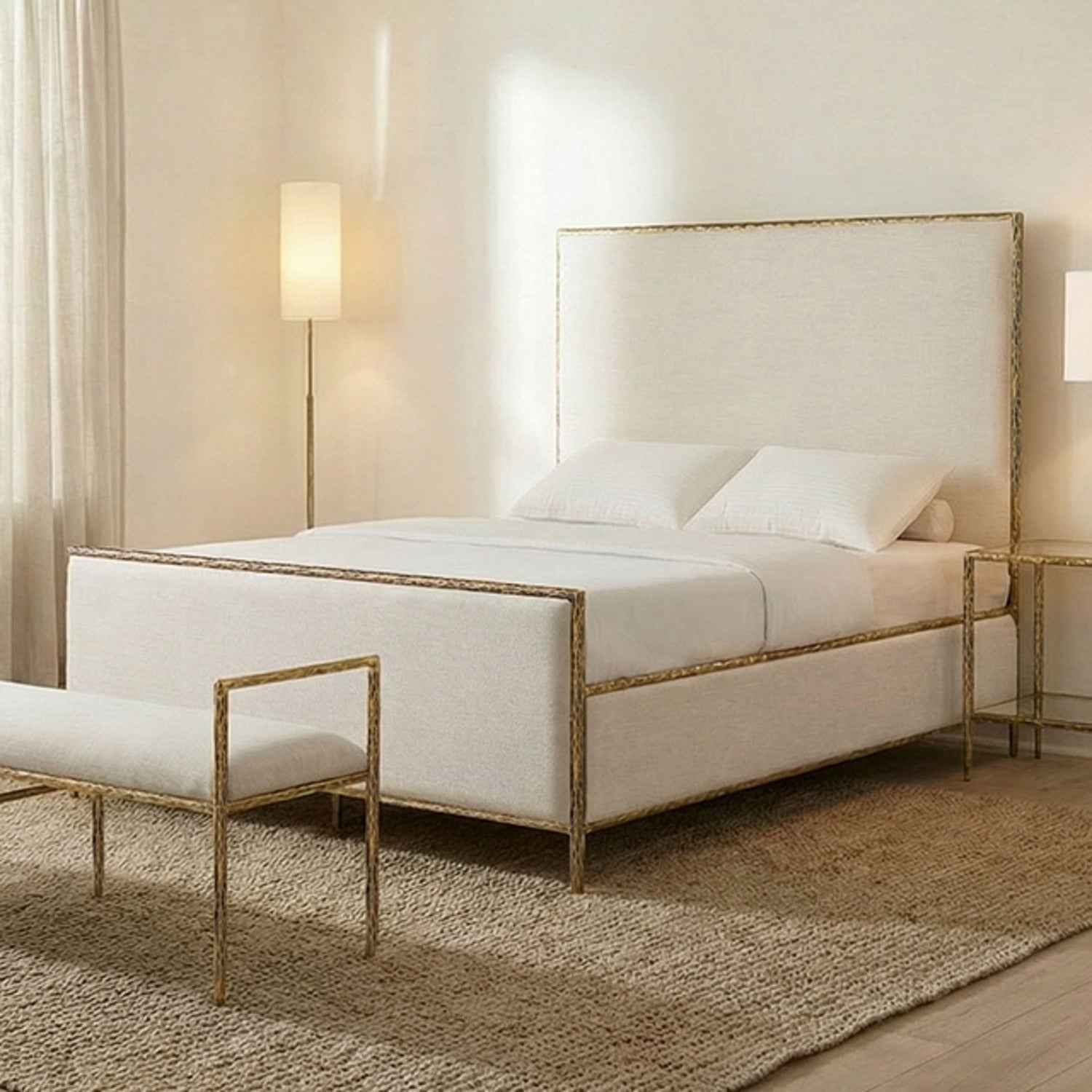 Valda Matte Gold Queen Bed