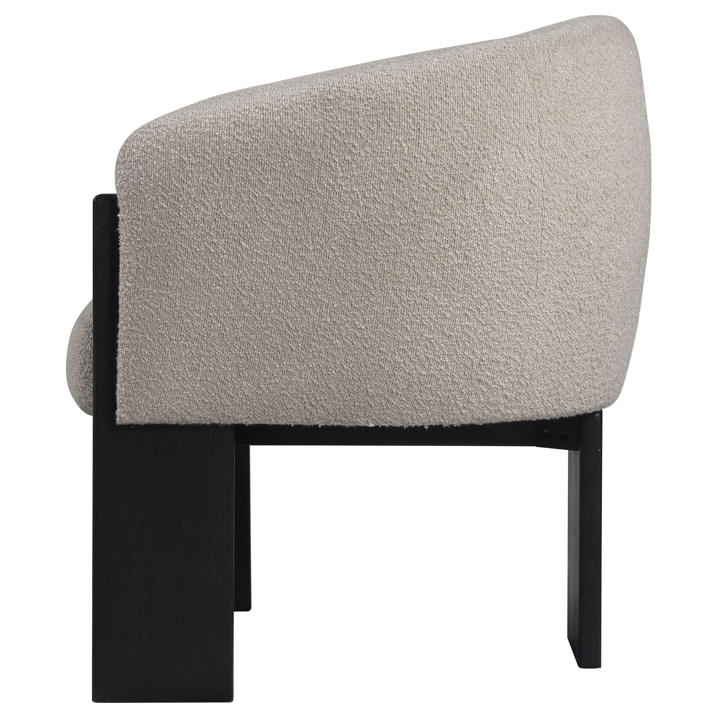 Valdez Beige Boucle Upholstered Barrel Back Accent Chair - Image 5
