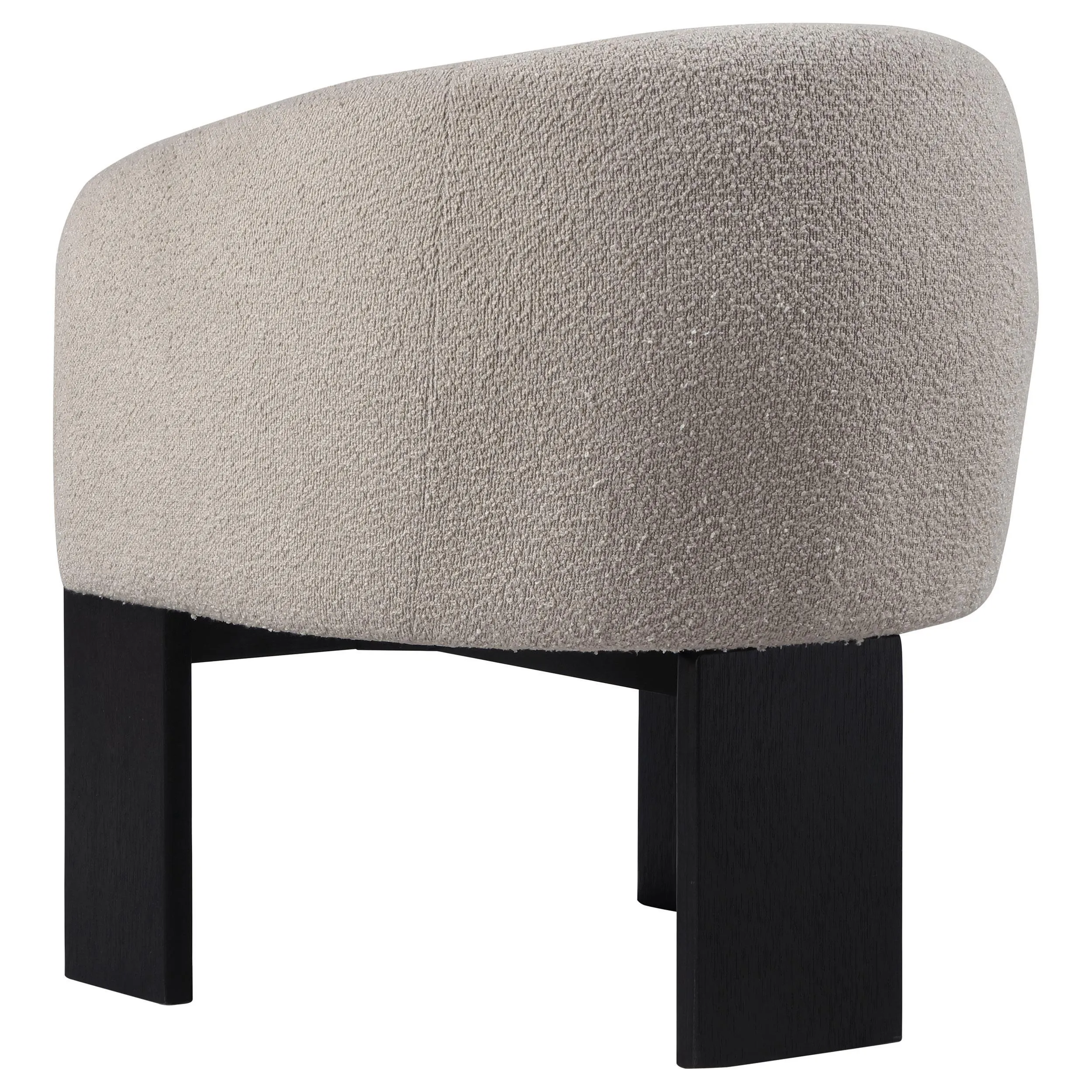 Valdez Beige Boucle Upholstered Barrel Back Accent Chair - Image 6