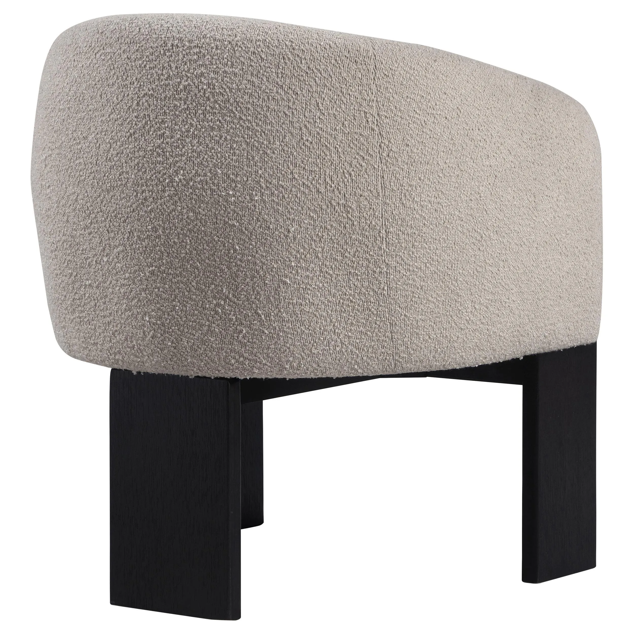 Valdez Beige Boucle Upholstered Barrel Back Accent Chair - Image 8