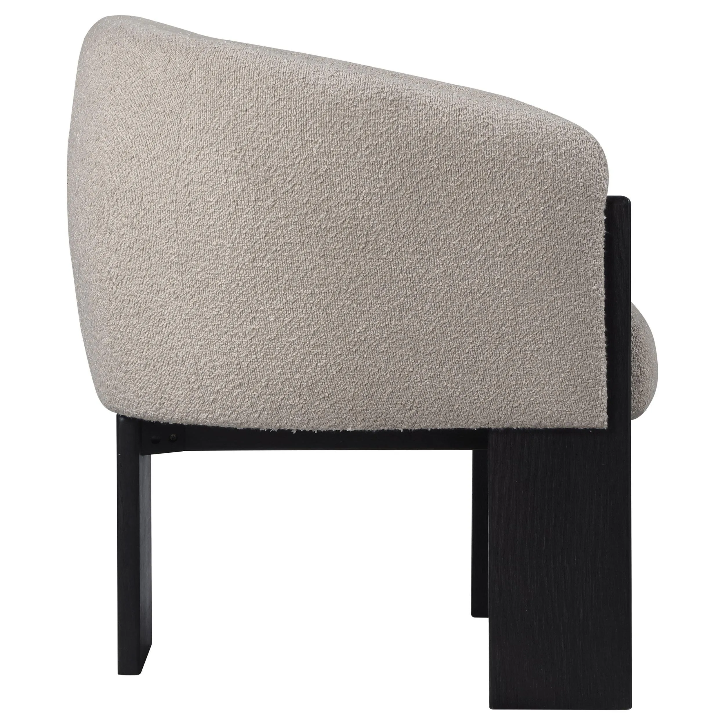 Valdez Beige Boucle Upholstered Barrel Back Accent Chair - Image 9