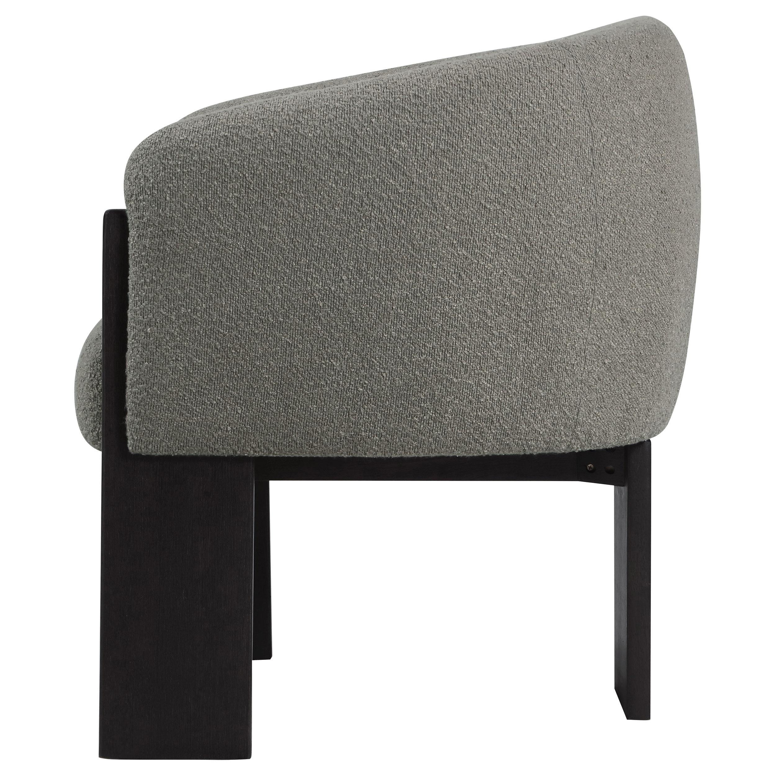 Valdez Brown Boucle Upholstered Barrel Back Accent Chair - Image 5