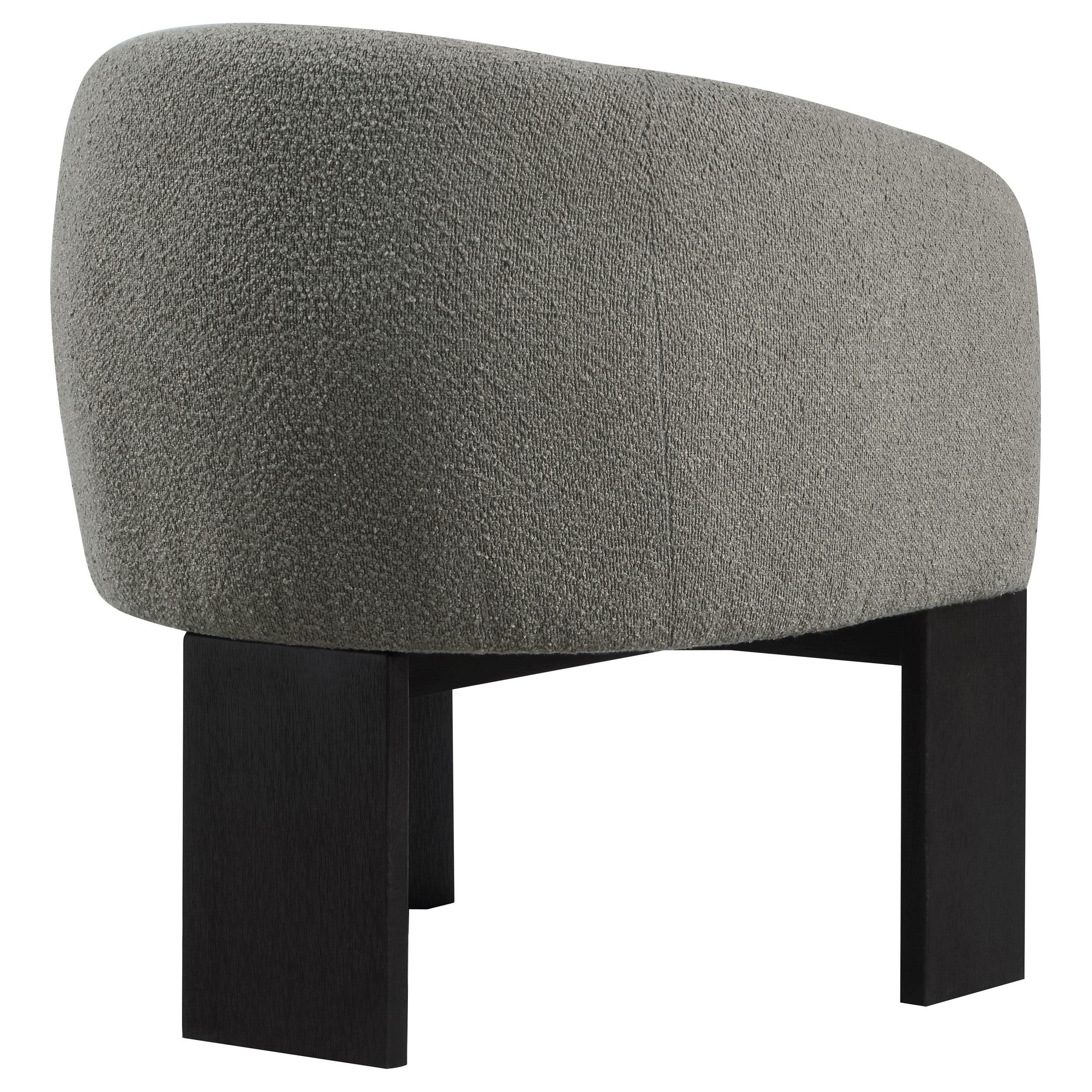 Valdez Brown Boucle Upholstered Barrel Back Accent Chair - Image 8