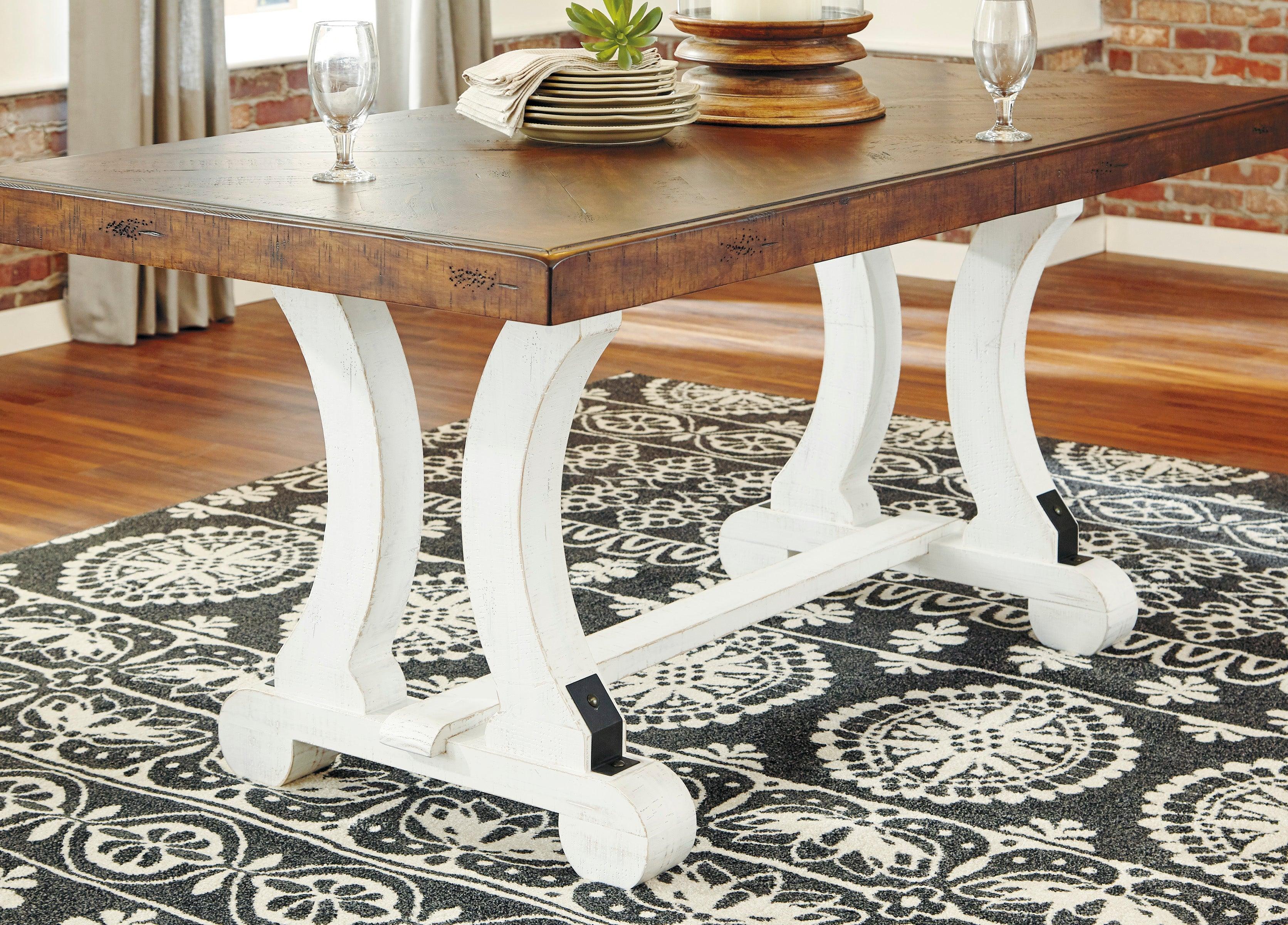 Valebeck Beige/White Rectangular Dining Set - Image 7
