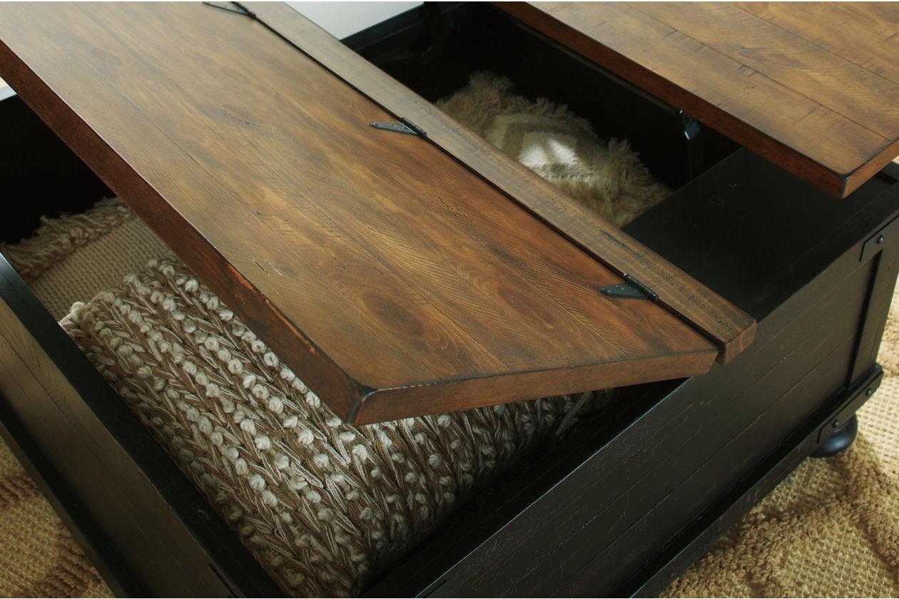 Valebeck Black/Brown Coffee Table with Lift Top - Image 2