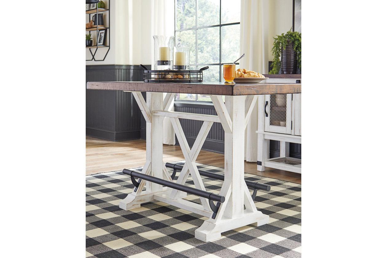 Valebeck Counter Height Dining Room Set In White and Brown - Image 7