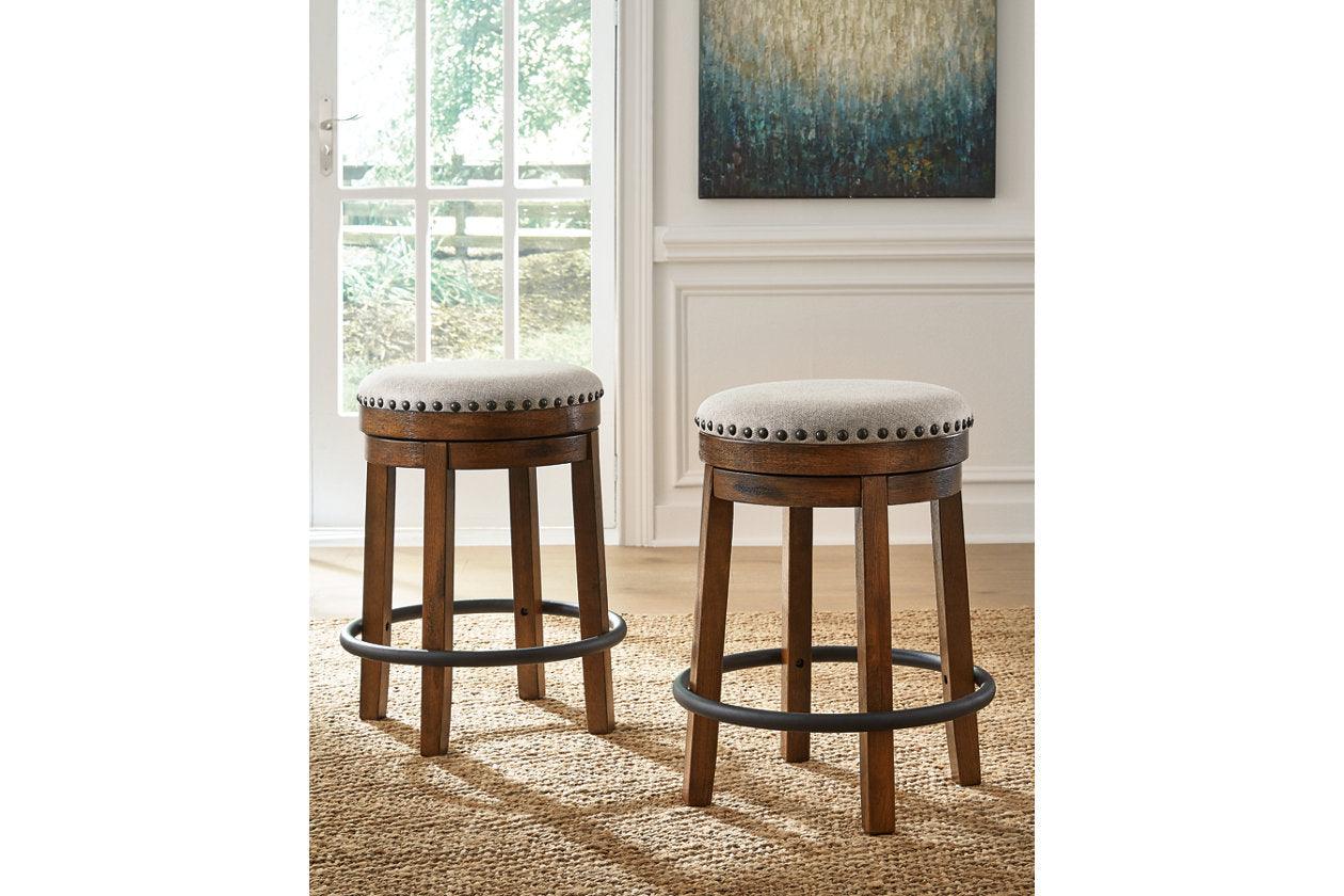 Valebeck Counter Height Dining Room Set In White and Brown - Image 9