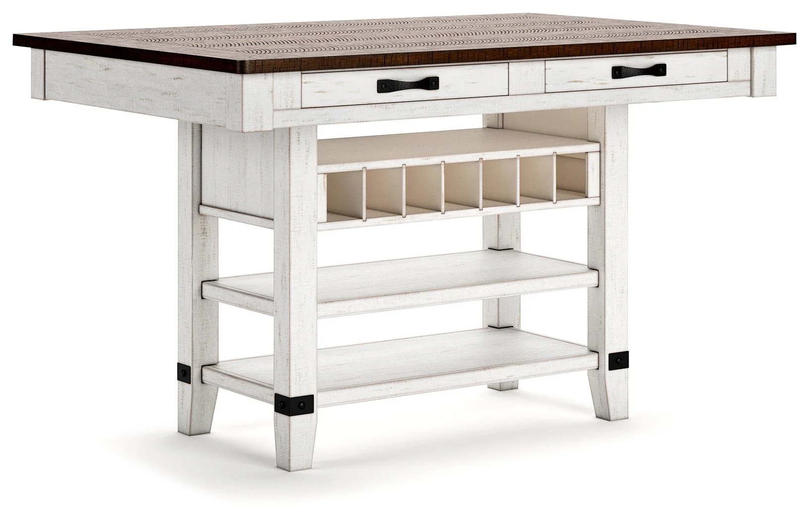 Valebeck White/Brown Counter Height Dining Table and 4 Barstools - Image 2