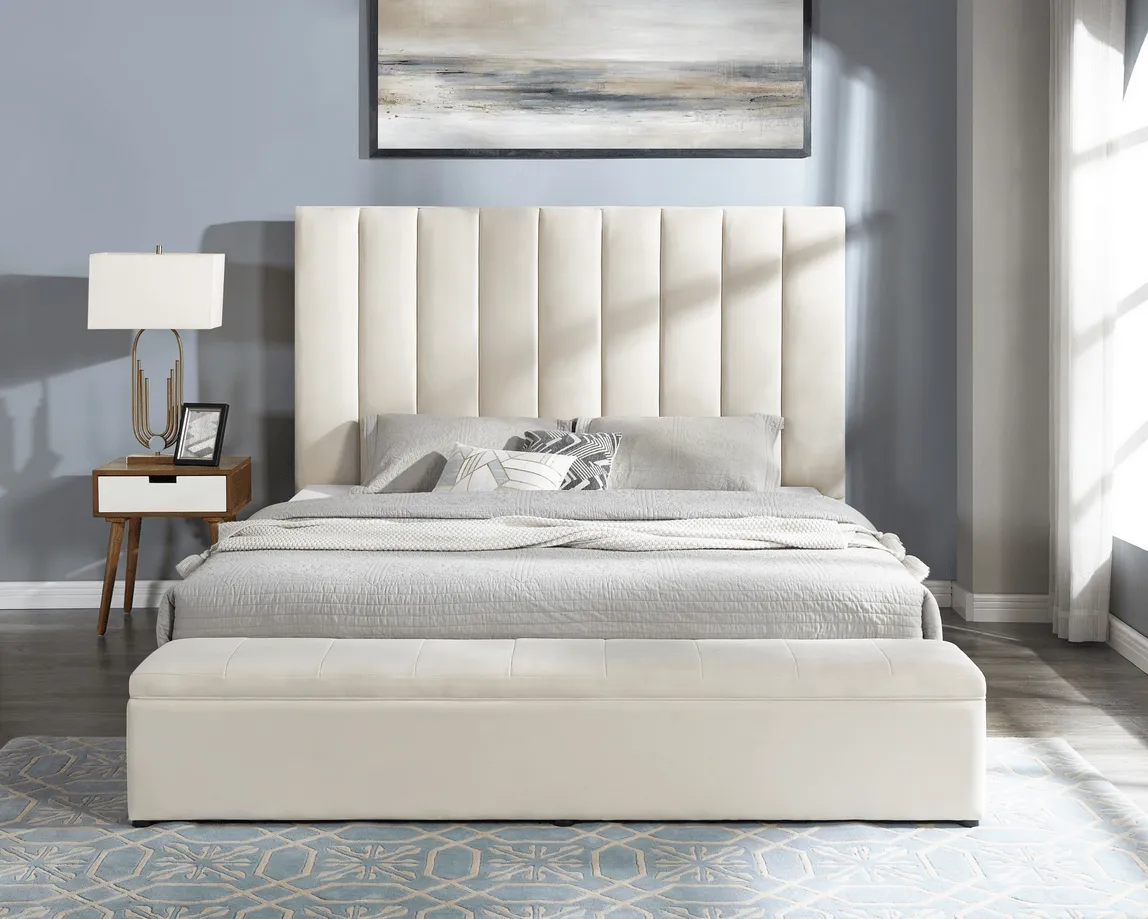 Valencia Beige Queen Platform Bed