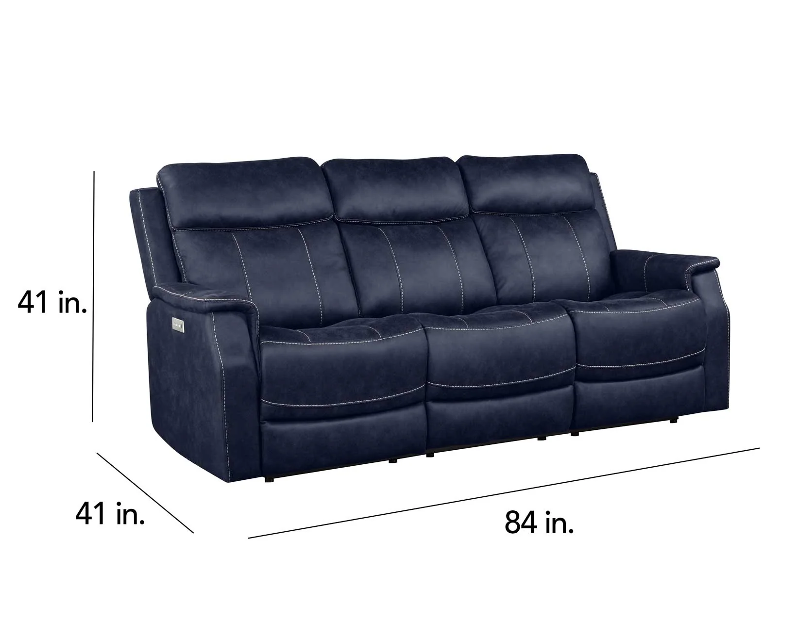 Valencia Ocean Blue 3-Piece Dual Power Reclining Set - Image 29