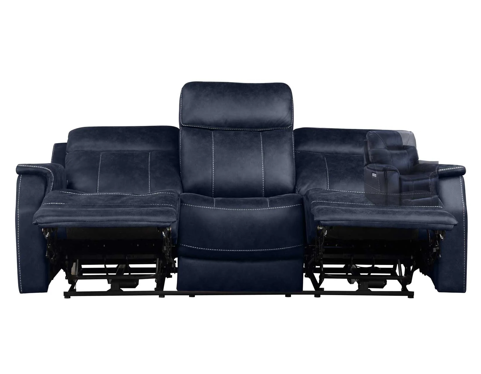 Valencia Ocean Blue 3-Piece Dual Power Reclining Set - Image 6