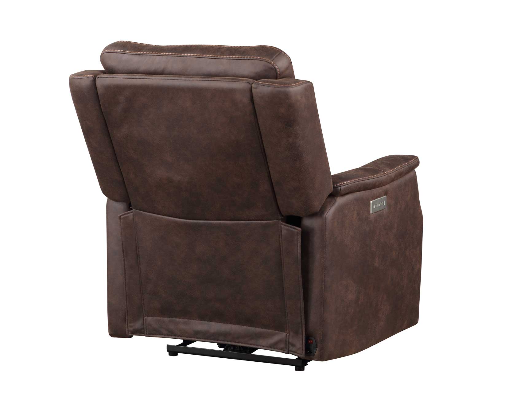 Valencia Walnut Dual-Power Leatherette Recliner - Image 3