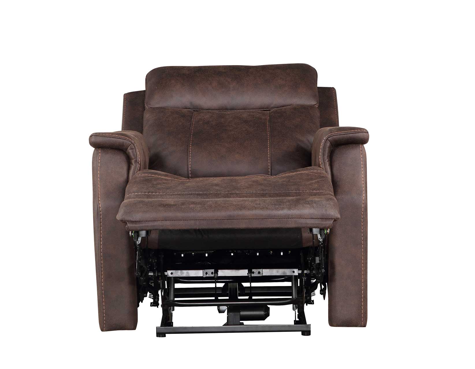 Valencia Walnut Dual-Power Leatherette Recliner - Image 5
