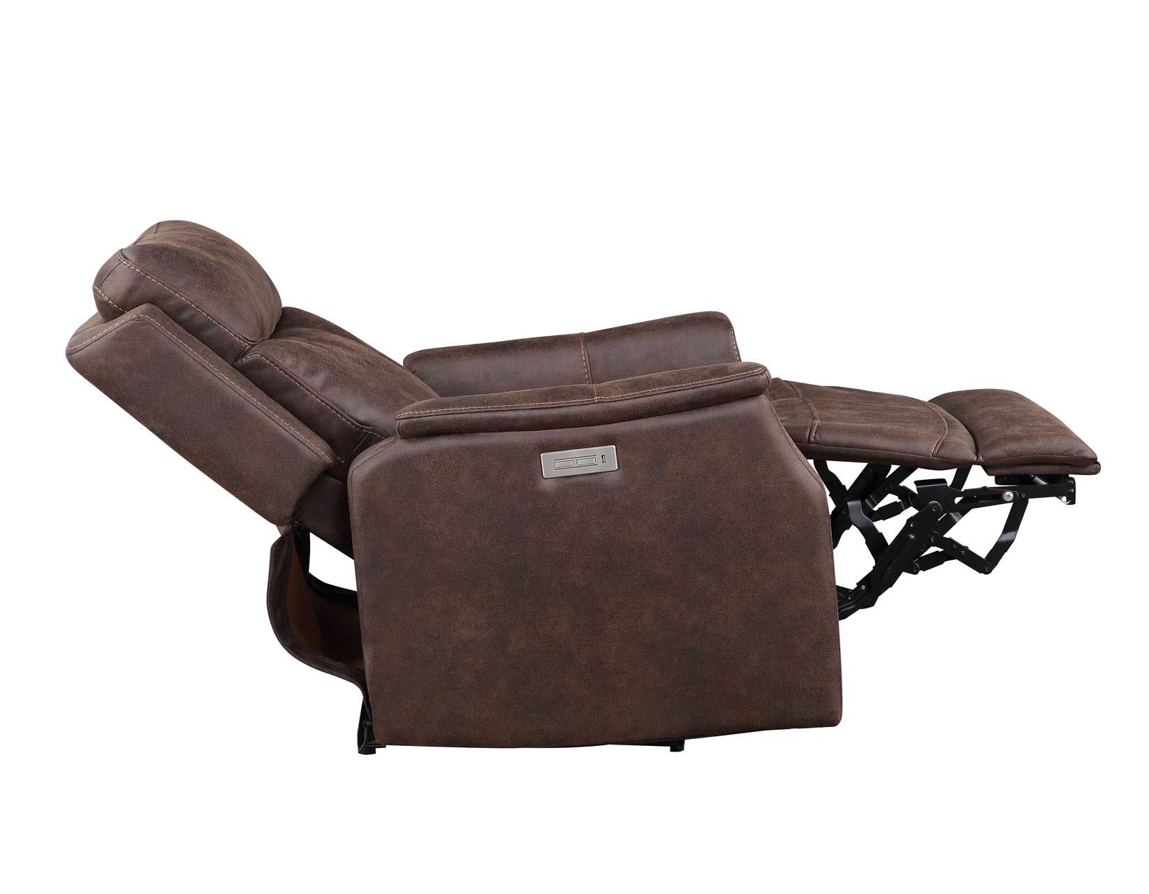 Valencia Walnut Dual-Power Leatherette Recliner - Image 8