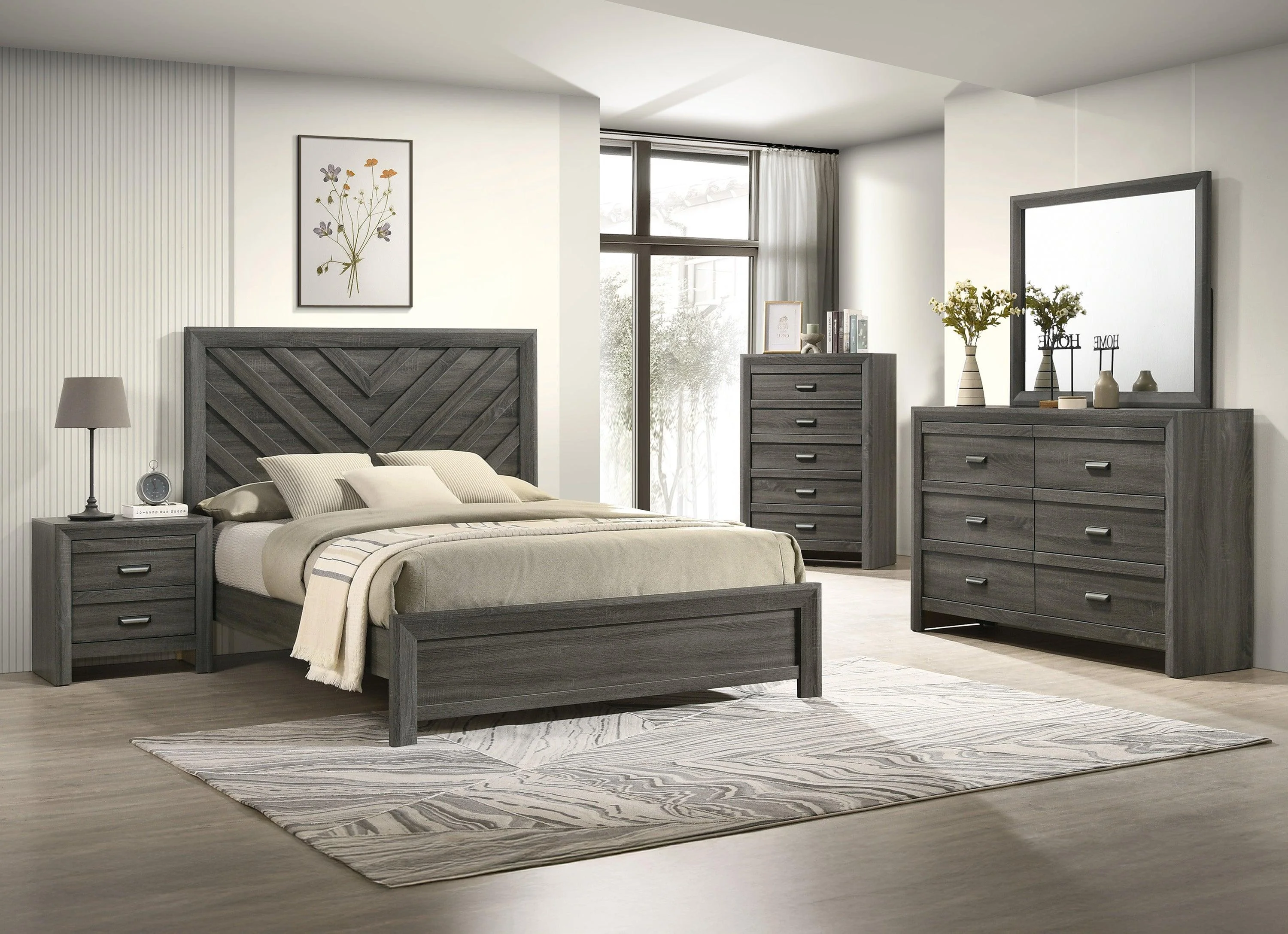 Valor Gray King Panel Bed - Image 4