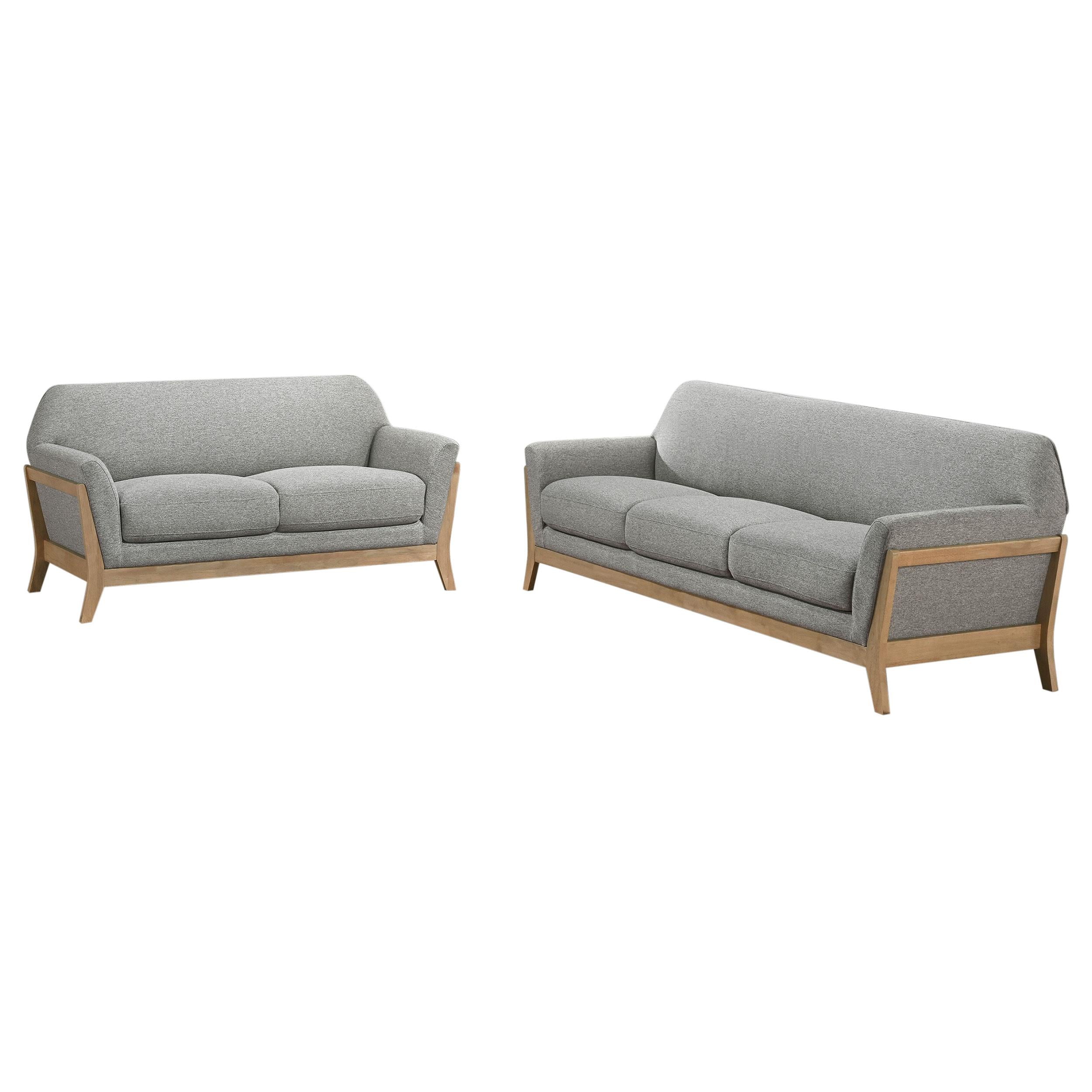 Vaughn 2-piece Fabric Upholstered Flared Arm Sofa Set Grey - Image 2