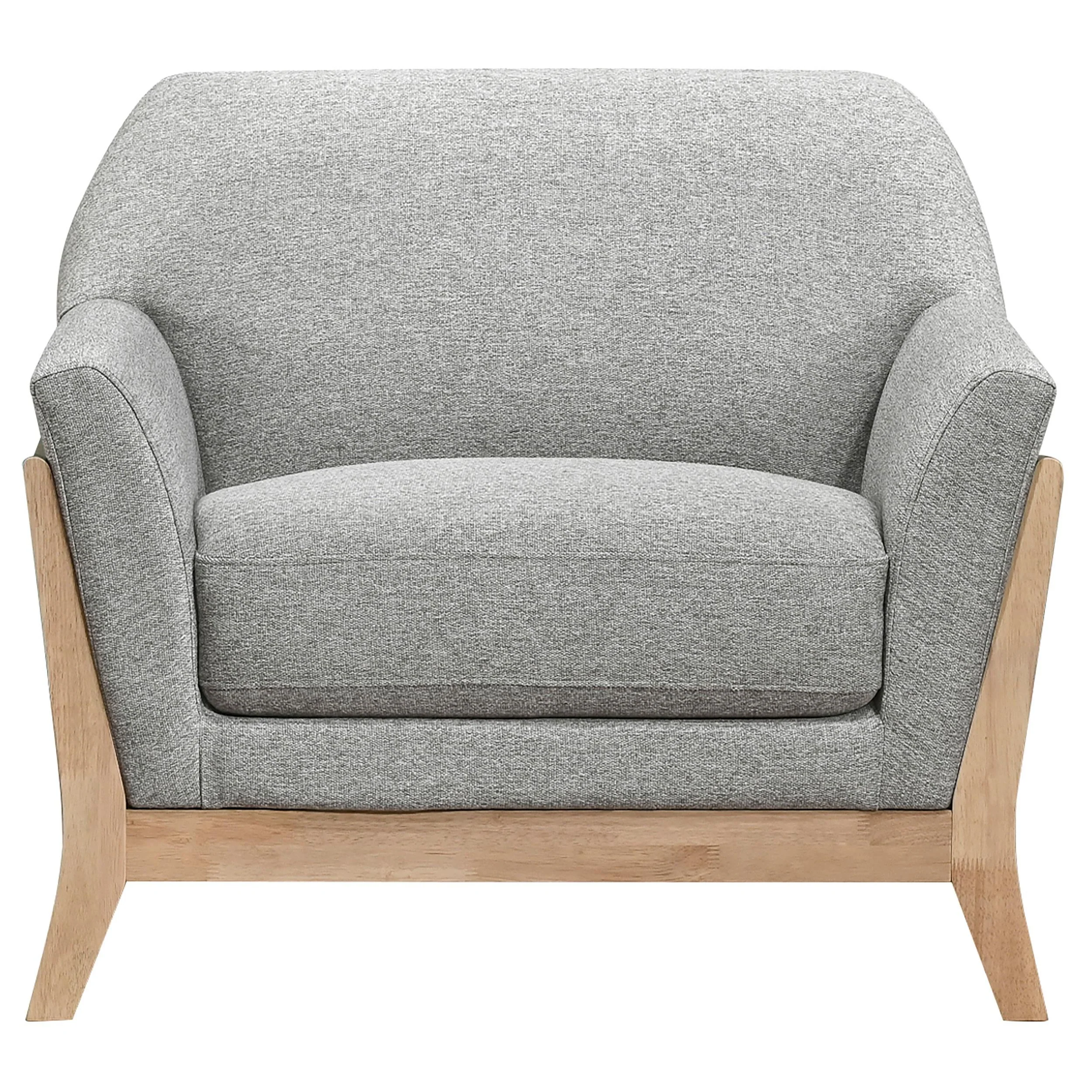 Vaughn Gray Fabric Upholstered Flared Arm Accent Chair - Image 3